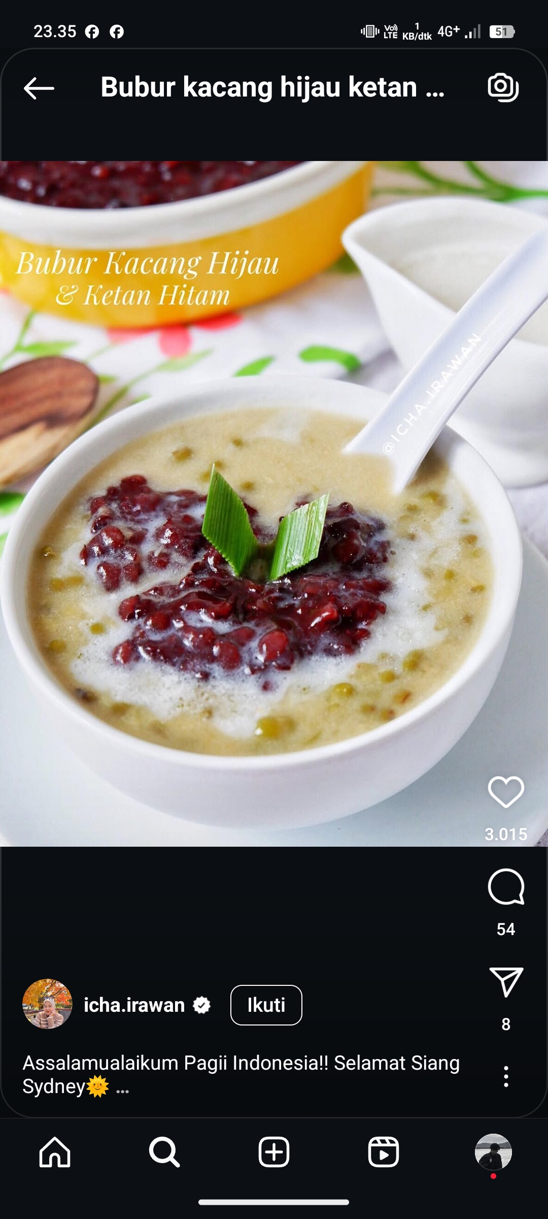 Bubur kacang hijau ketan hitam