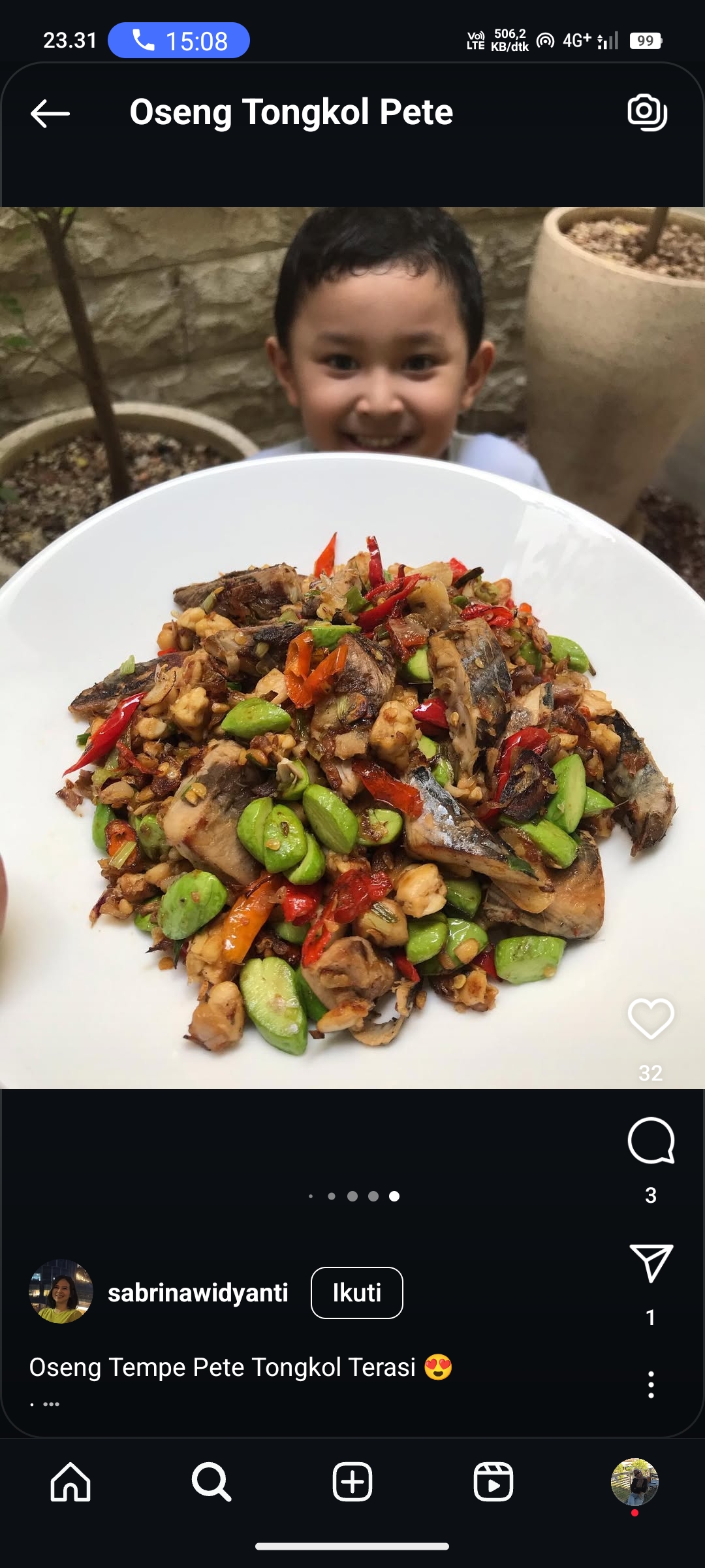 Oseng Tongkol Pete