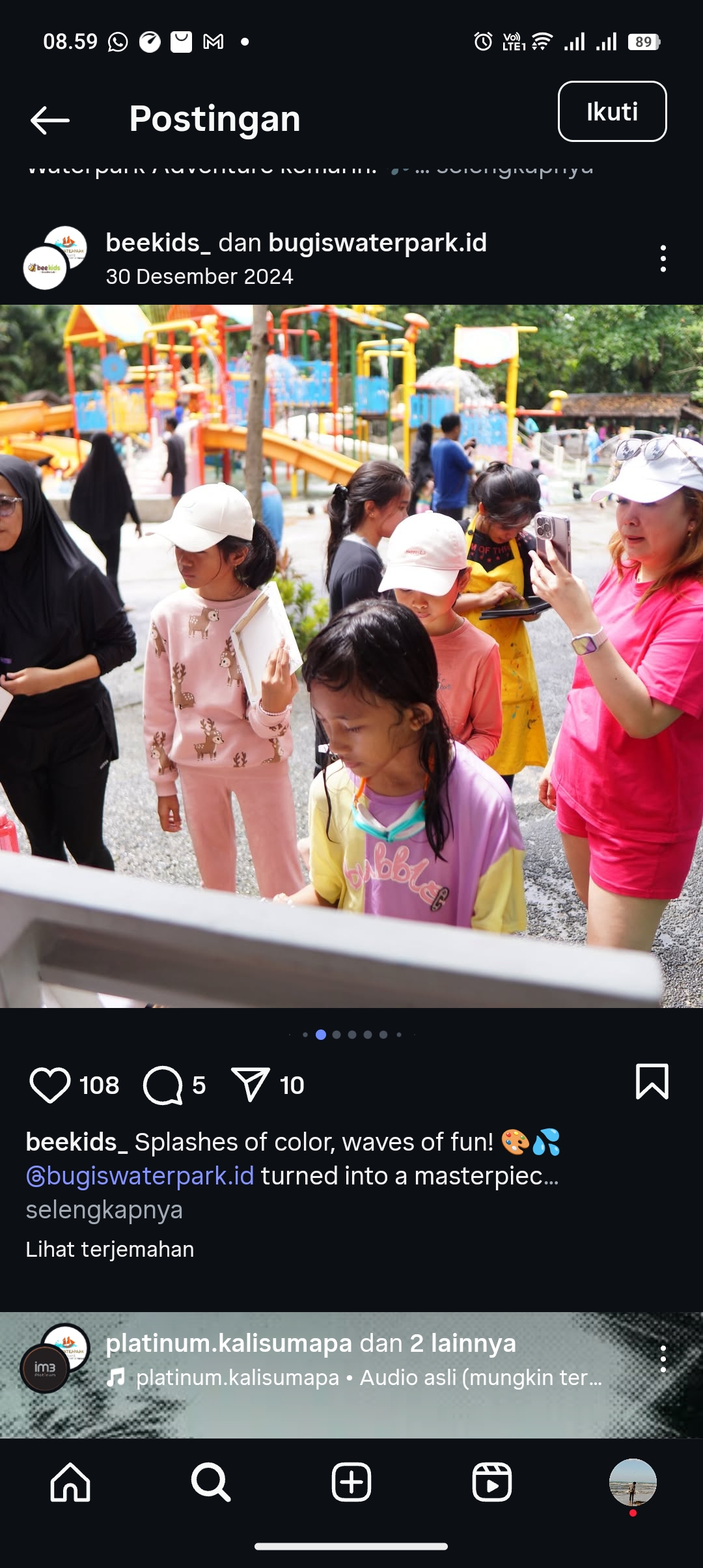 Anak-anak ngelukis bareng di Bugis Waterpark Adventure