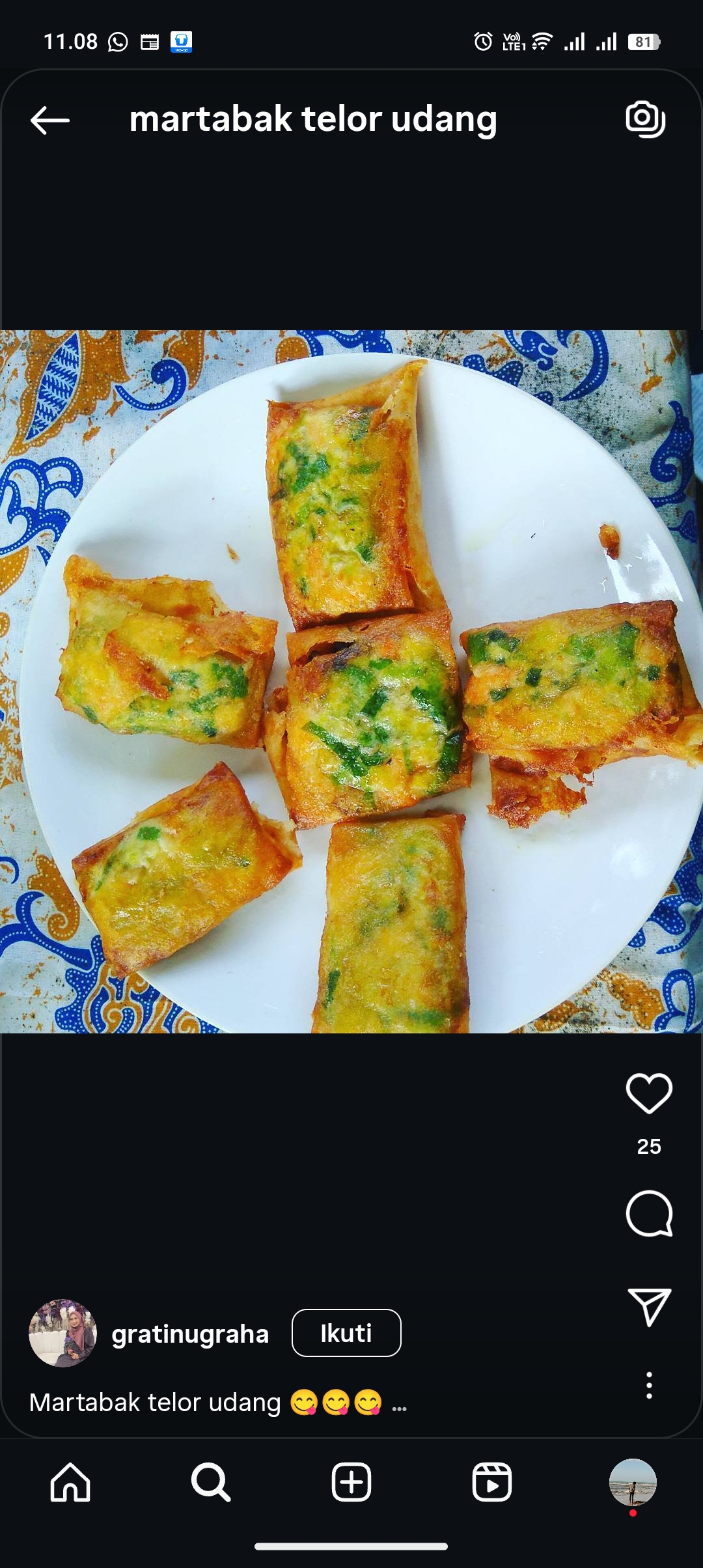 Martabak Telor Udang, Cemilan jadul yang samapai sekarang masih hits