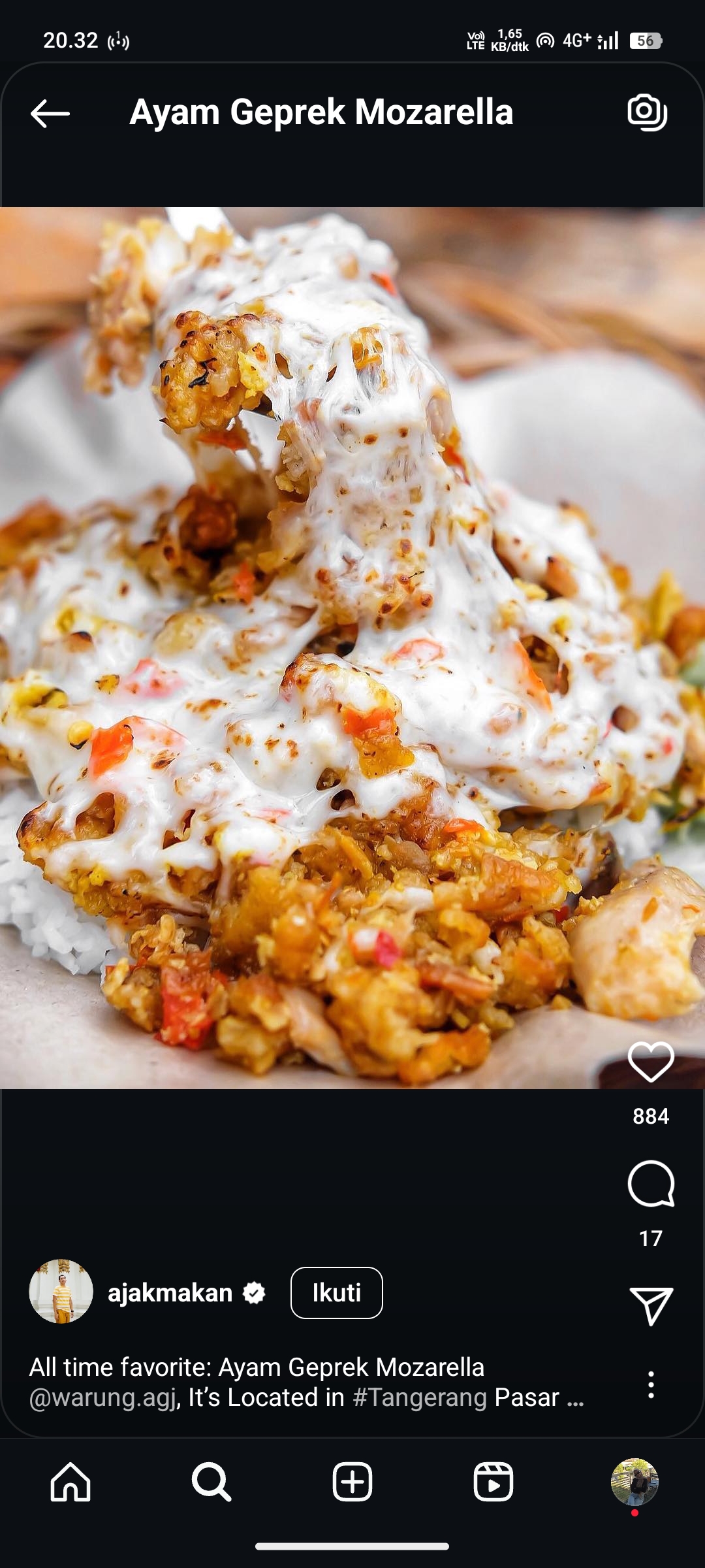 Ayam Geprek Mozarella