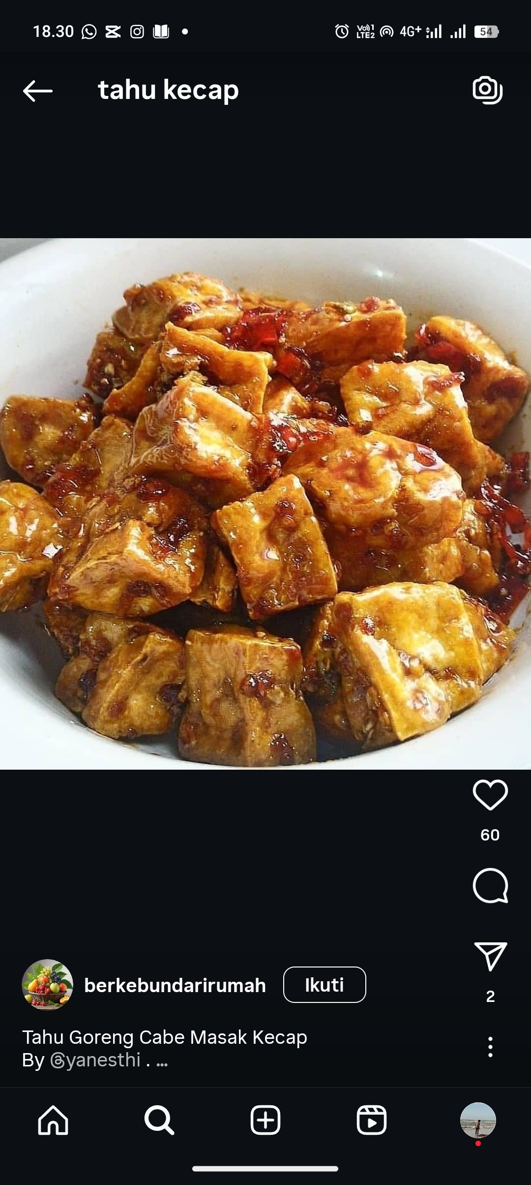 Resep Tahu kecap kesukaan keluarga