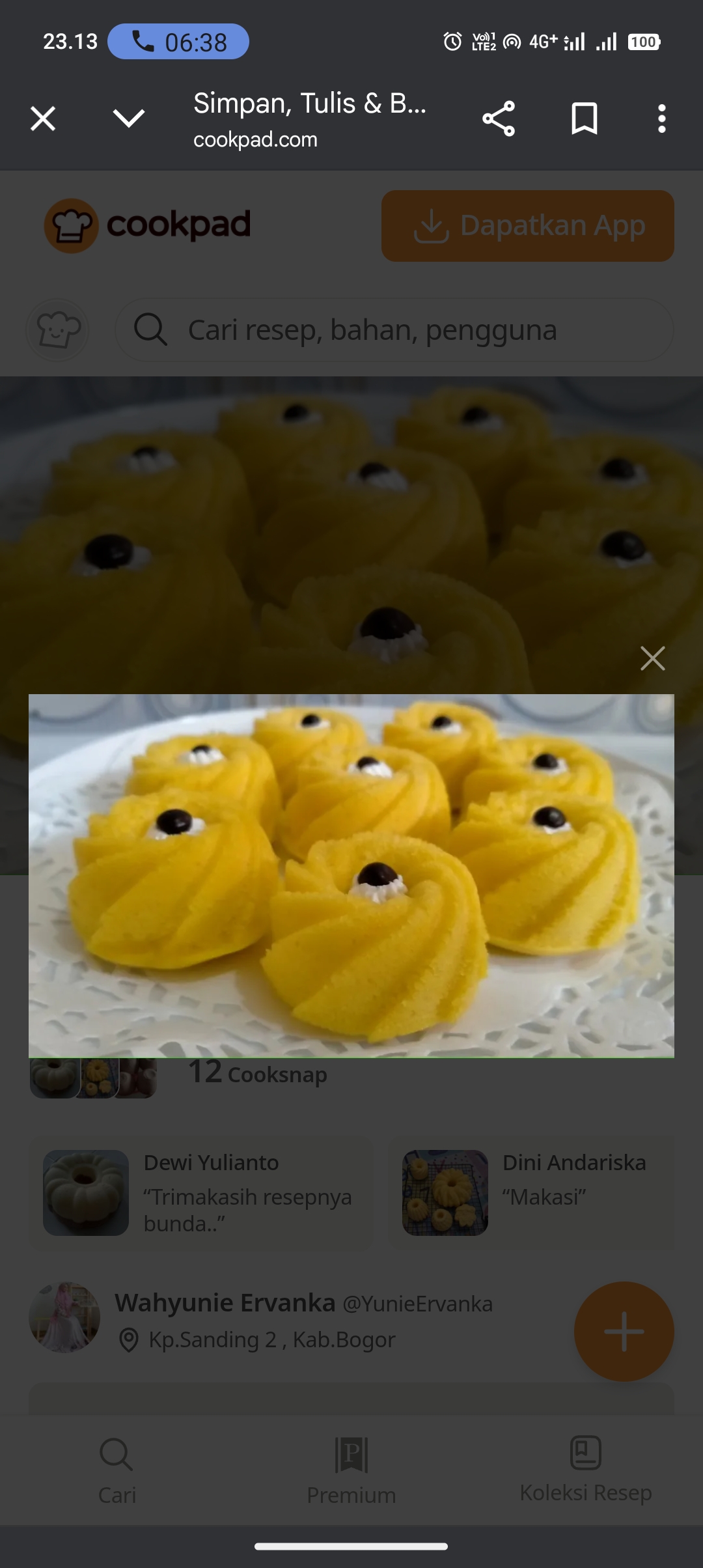 Bolu Kukus Pop Ice Mangga