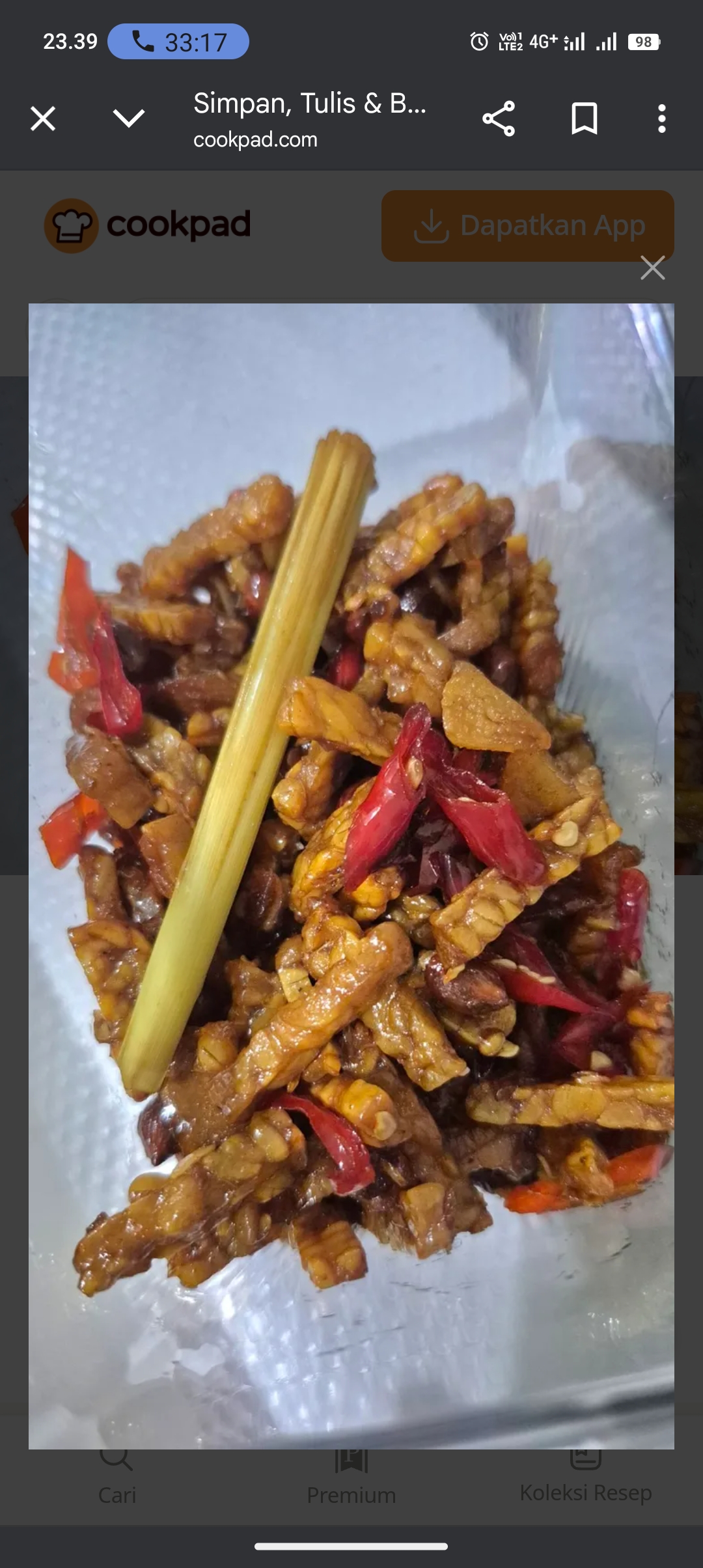 Orek tempa kacang