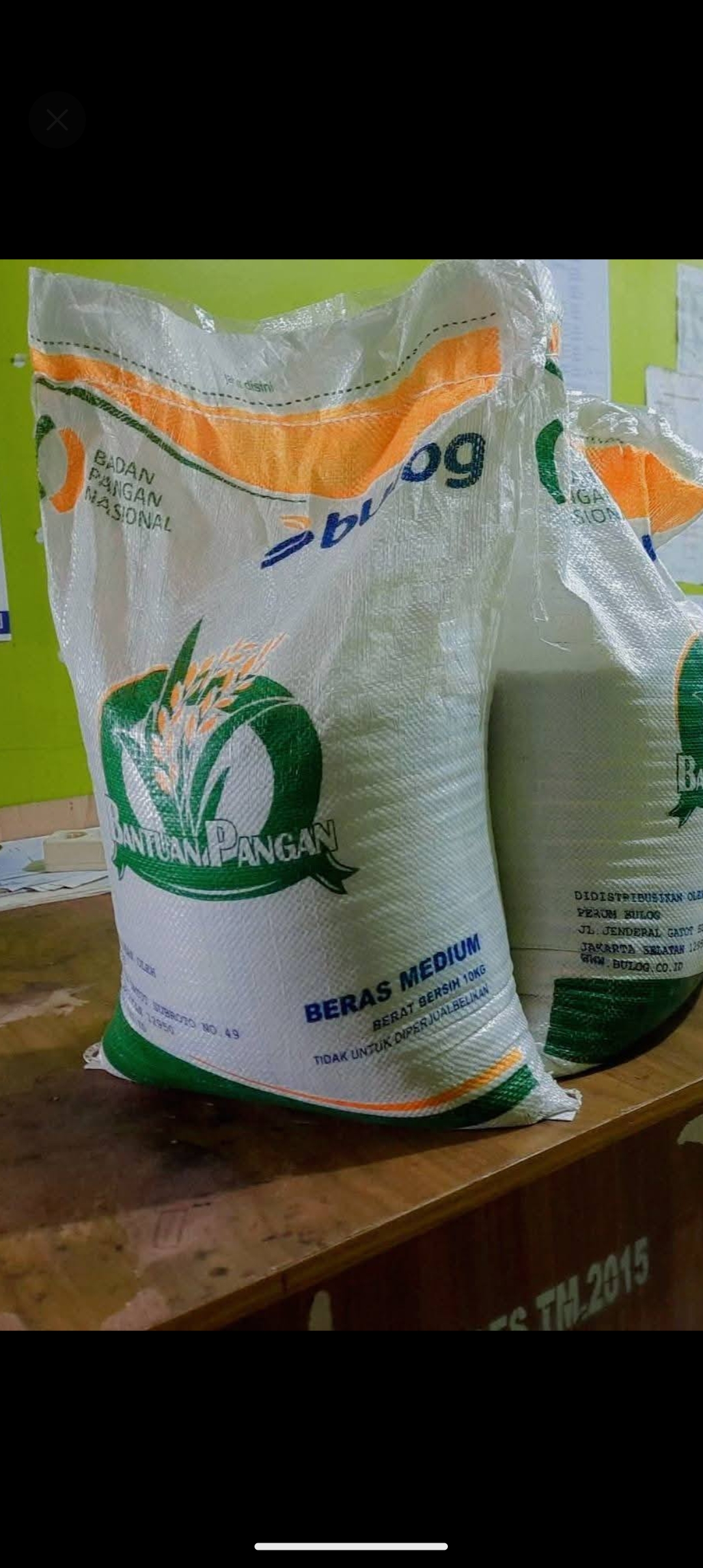 Ilustrasi bantuan beras 10 KG.