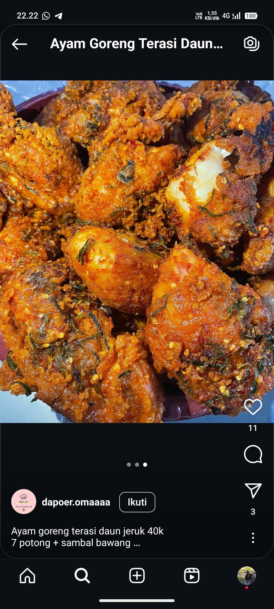 Ayam Goreng Terasi Daun Jeruk