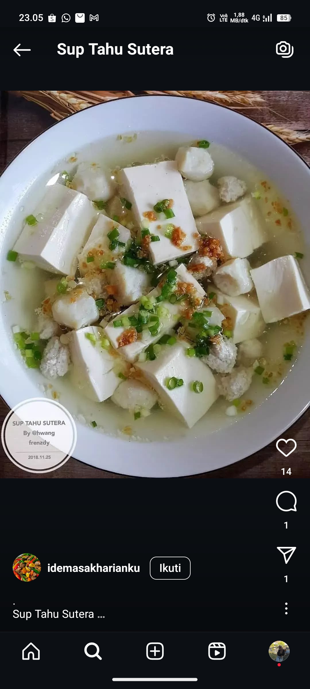 Sup Tahu Sutera