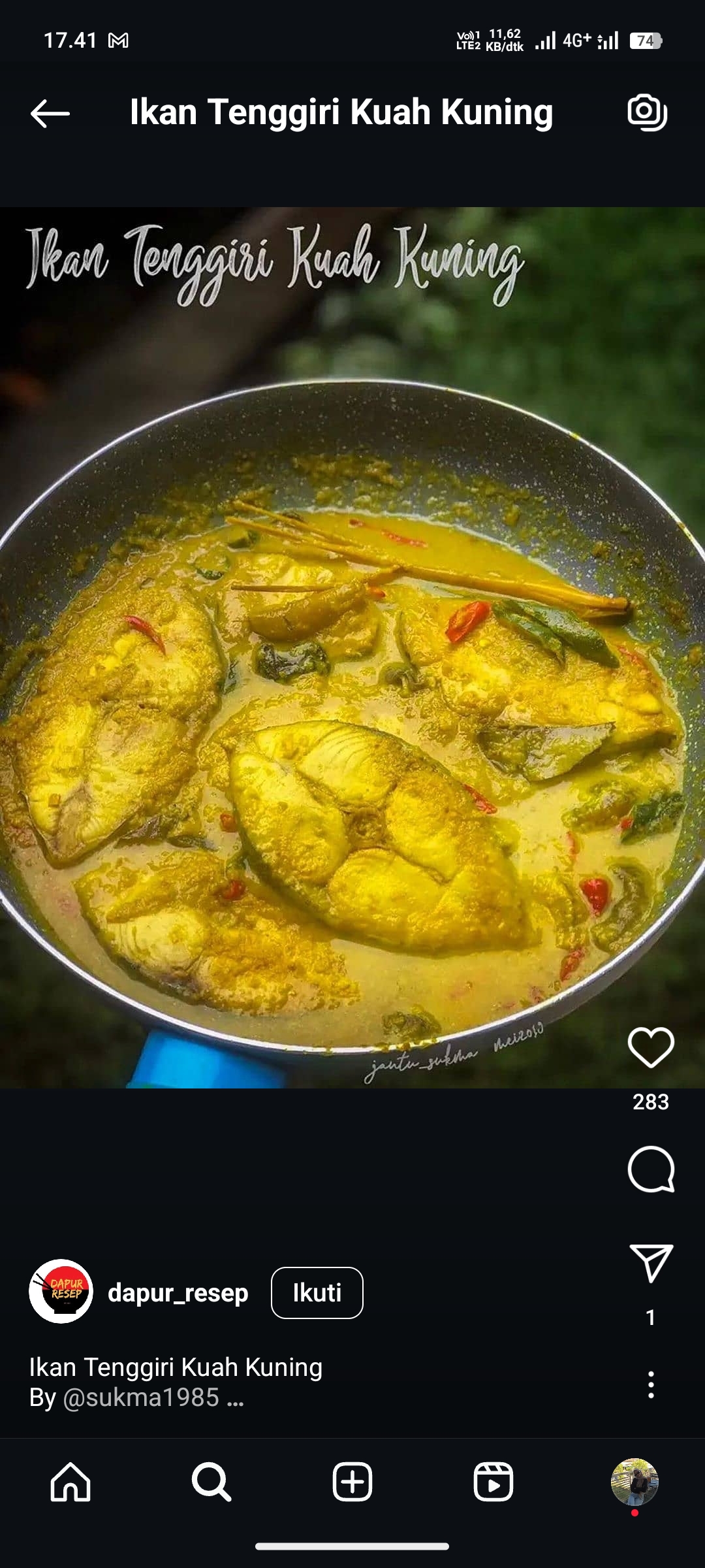 Ikan Tenggiri Kuah Kuning