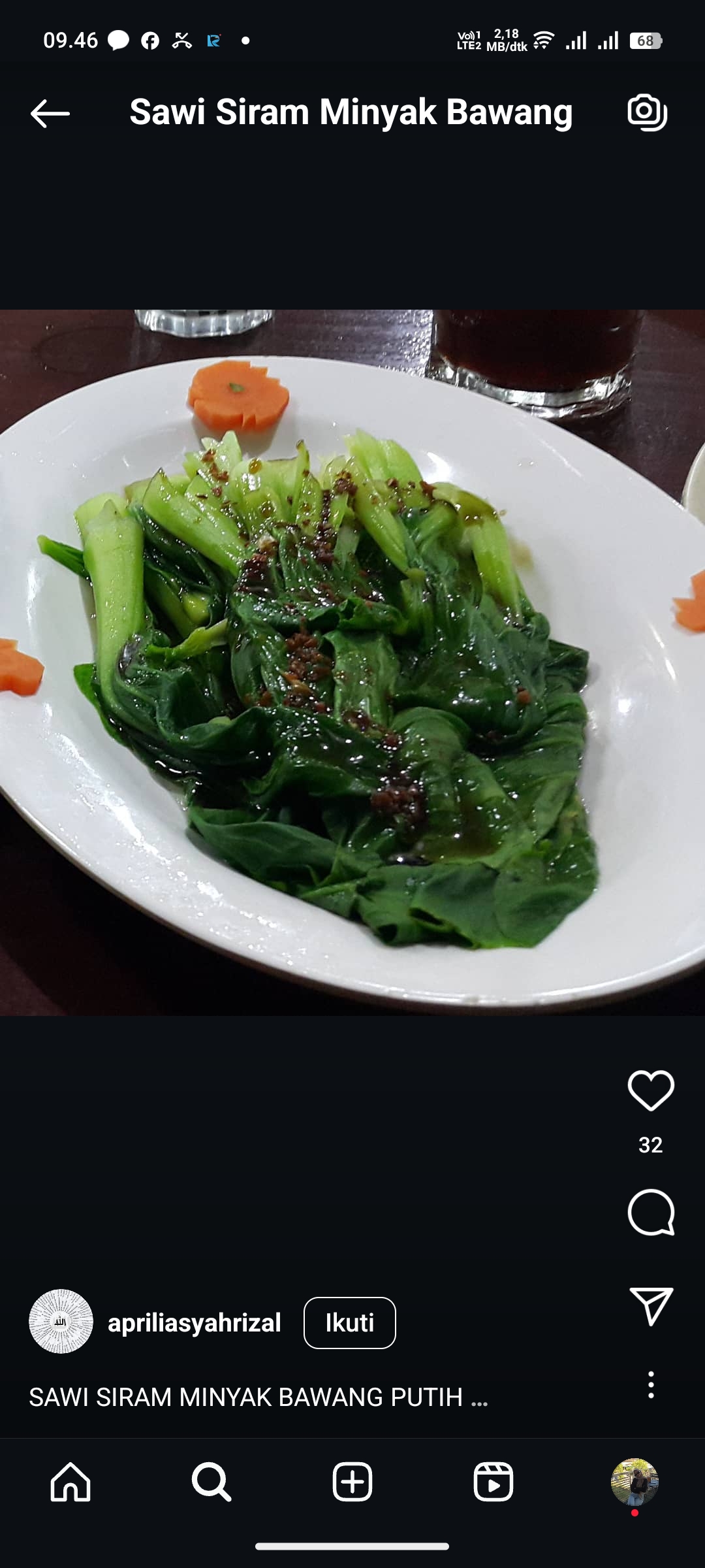 Sawi Siram Minyak Bawang