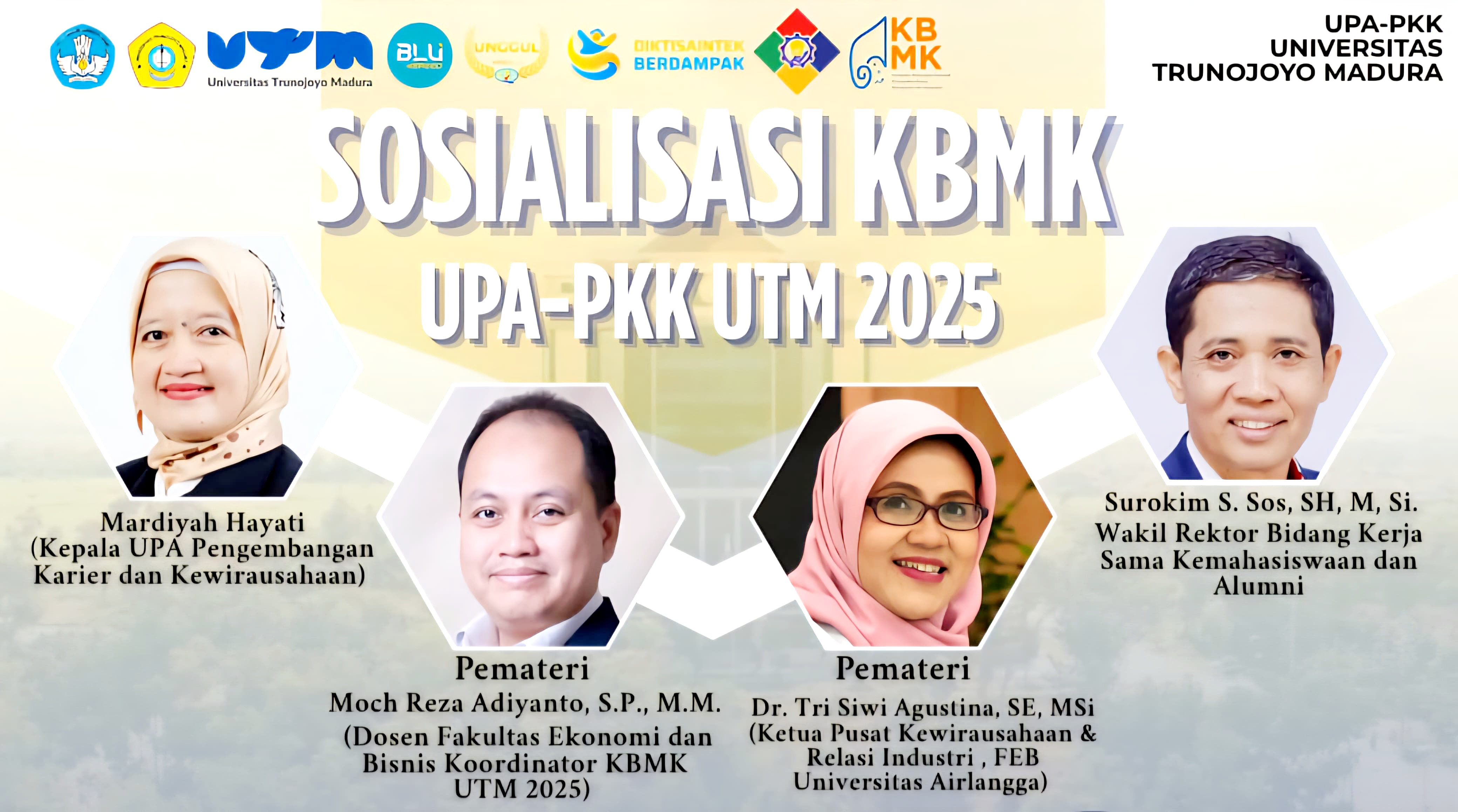 SUKSES: Player Sosialisasi Kompetisi Bisnis, Manajemen, dan Keuangan 2025. (DILA UPA PKK UTM UNTUK RADARMADURA.ID)