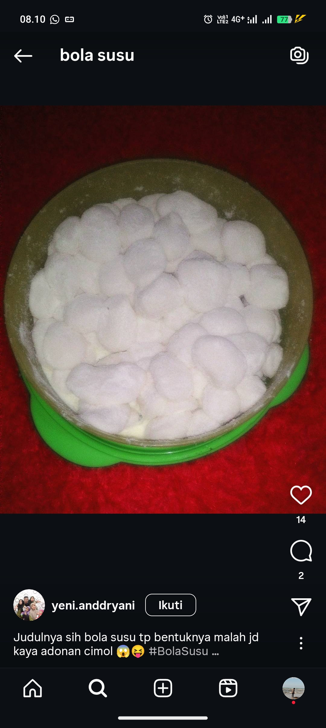 Buat Bola Susu buat ngemil bareng anak