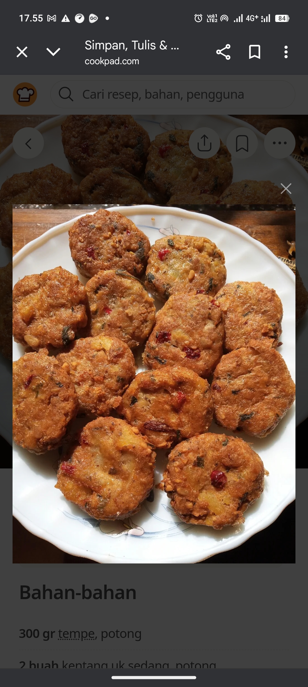 Perkedel tempe ala emak