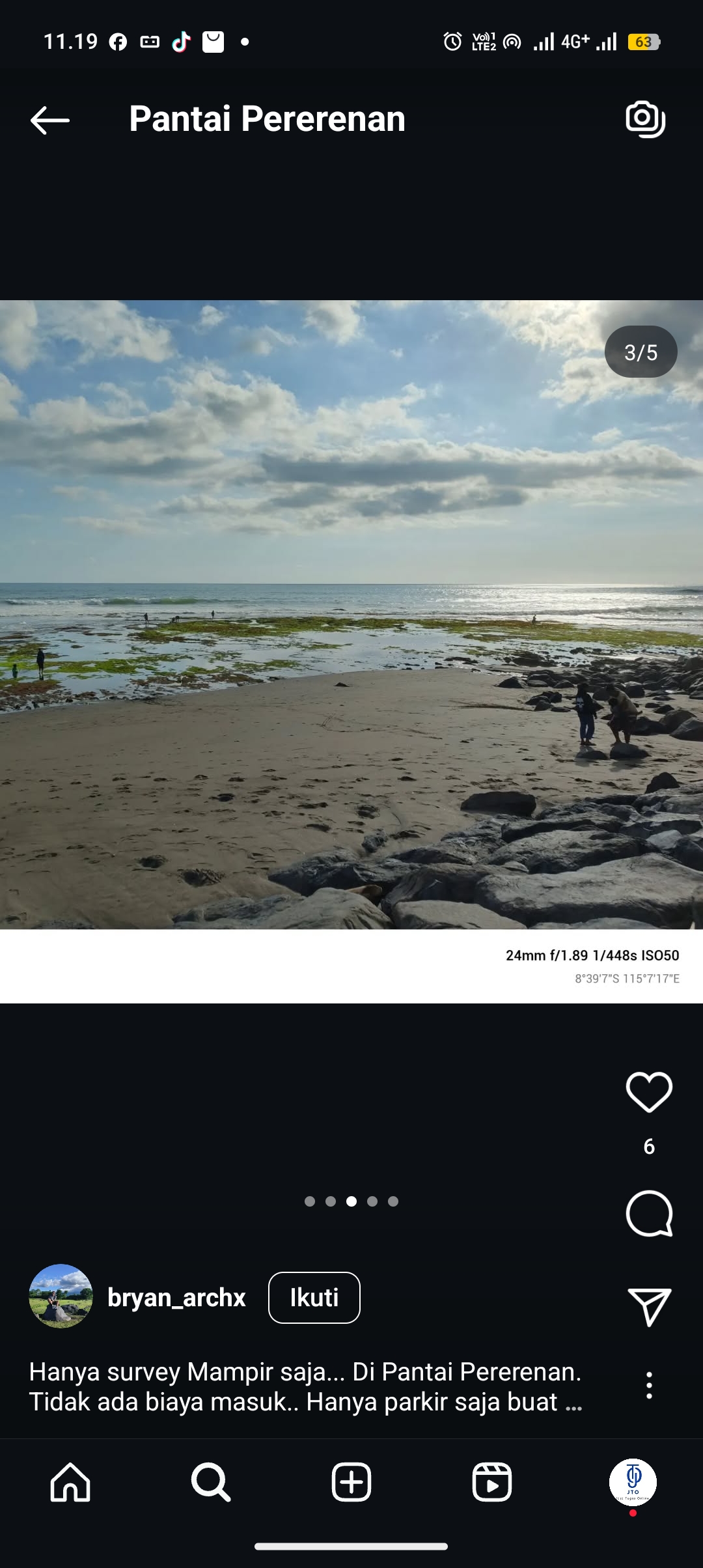Pantai Parerenan Bali yang cocok buat liburan dengan Kanton tipis