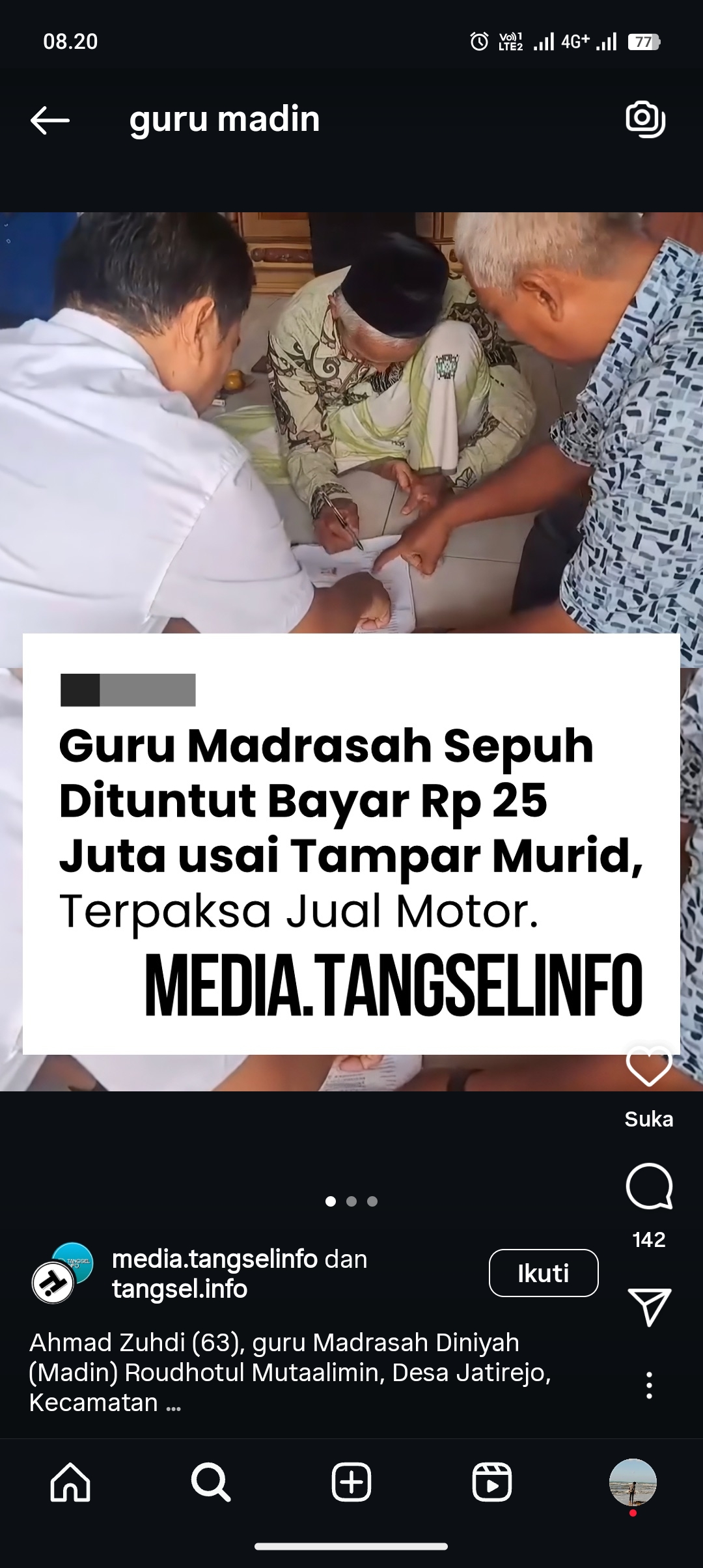 Potret Guru madin saat menandatangani surat kesepakatan