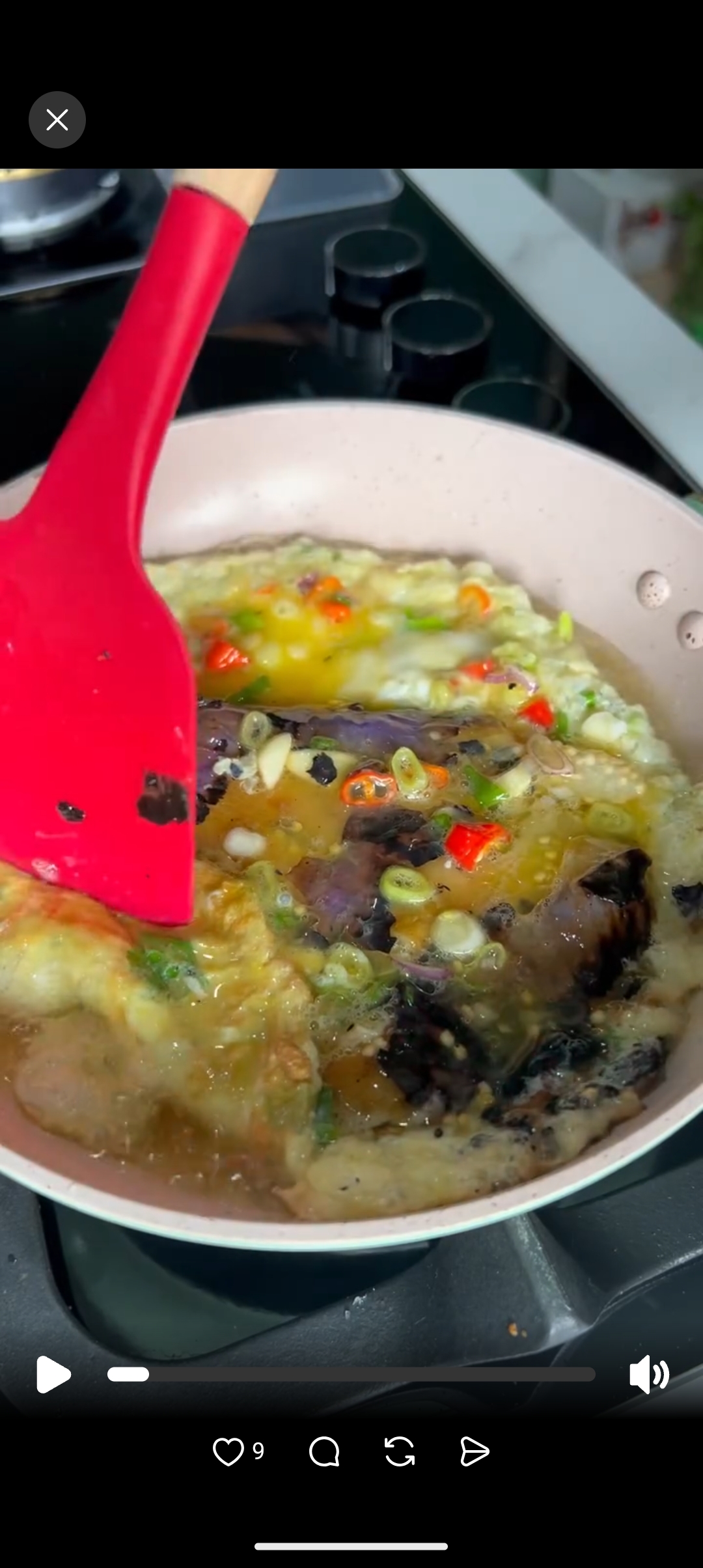 Proses memasak telor dadar terong super enak