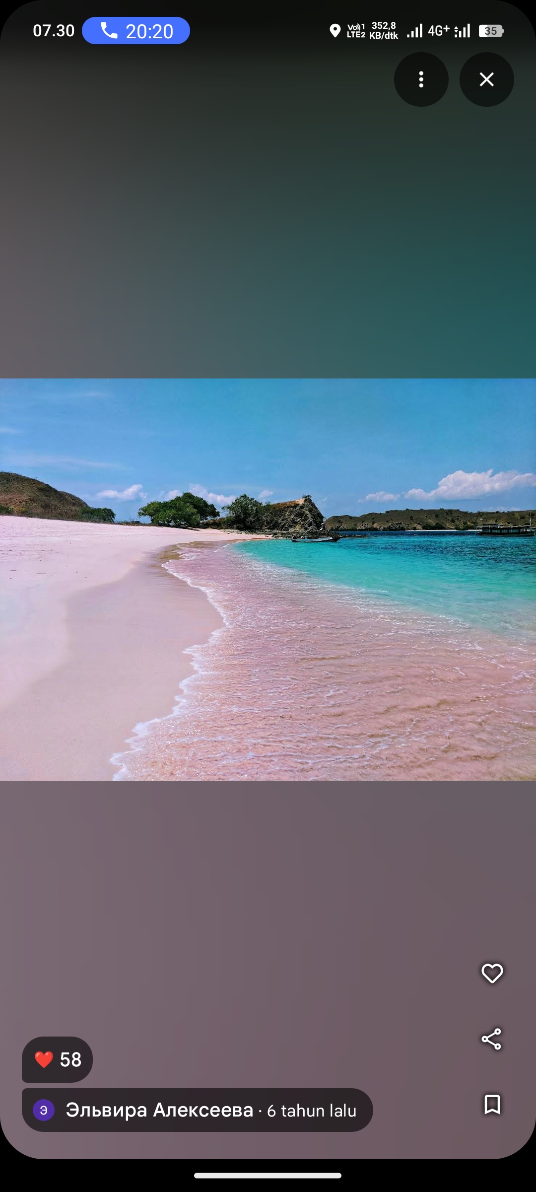 Pantai Pink di Pulau Komodo, Nusa Tenggara Timur