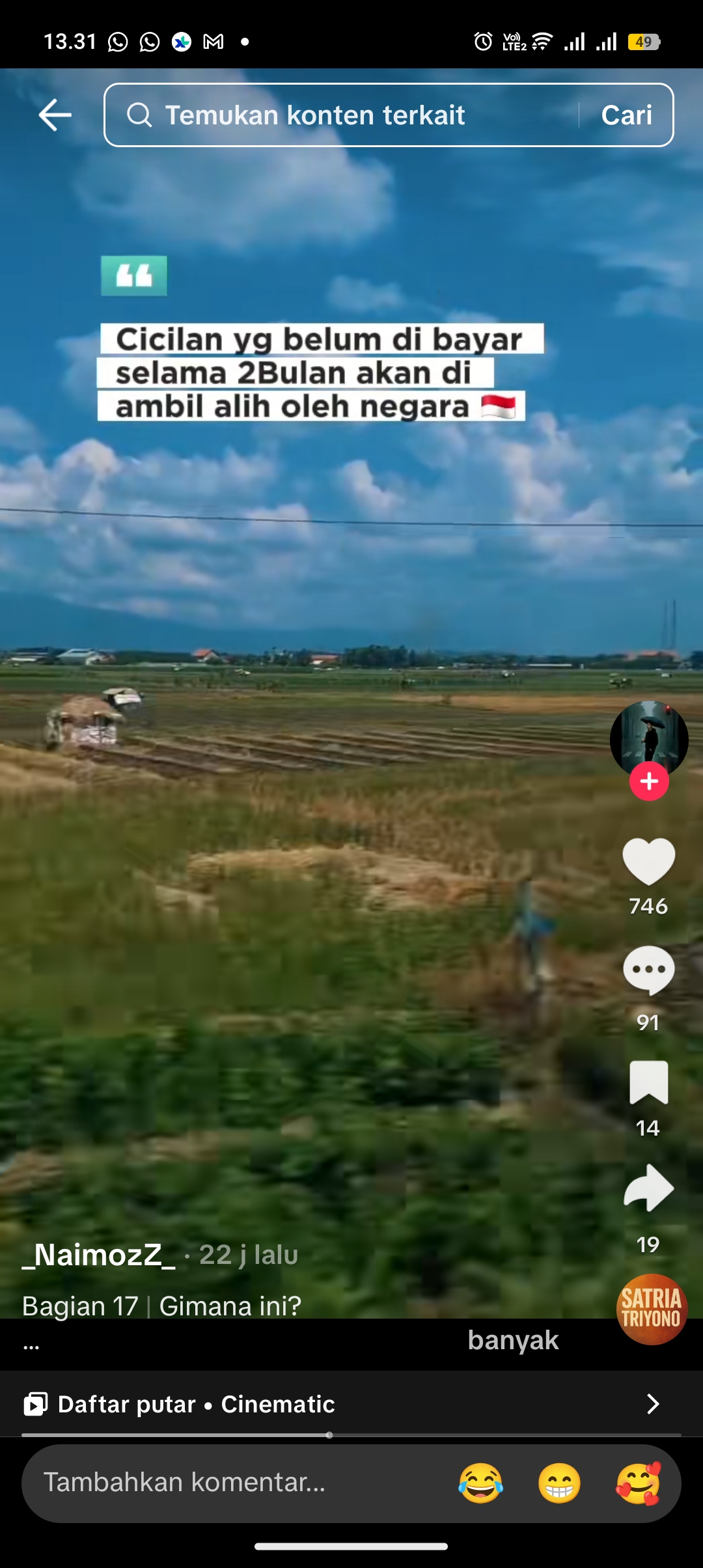 Salah satu unggahan nitizen yang sempat viral di tiktok.