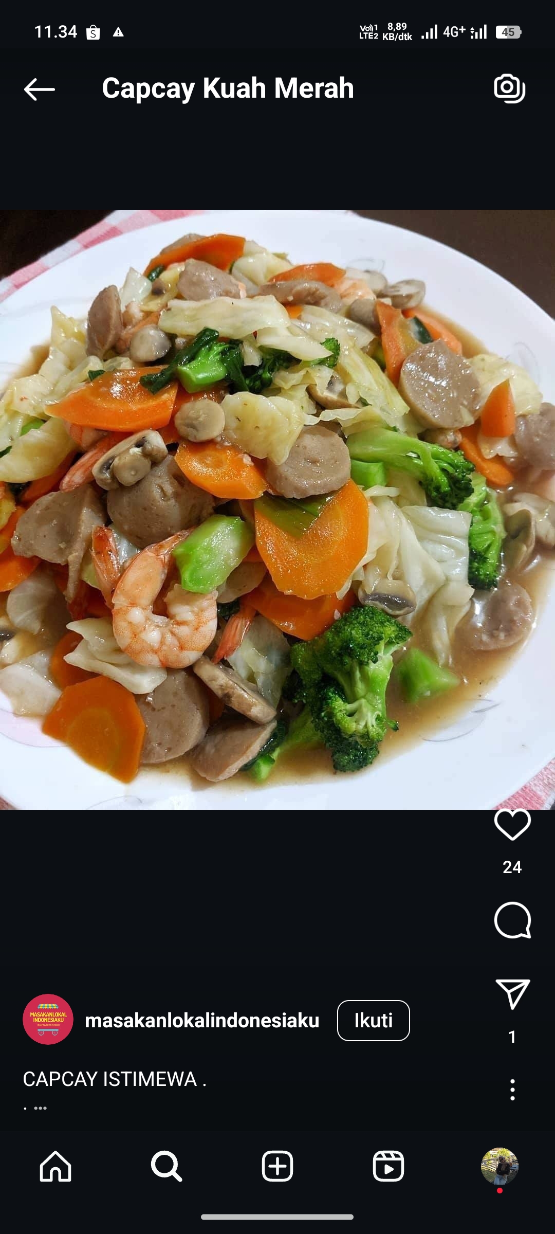 Capcay Kuah Merah