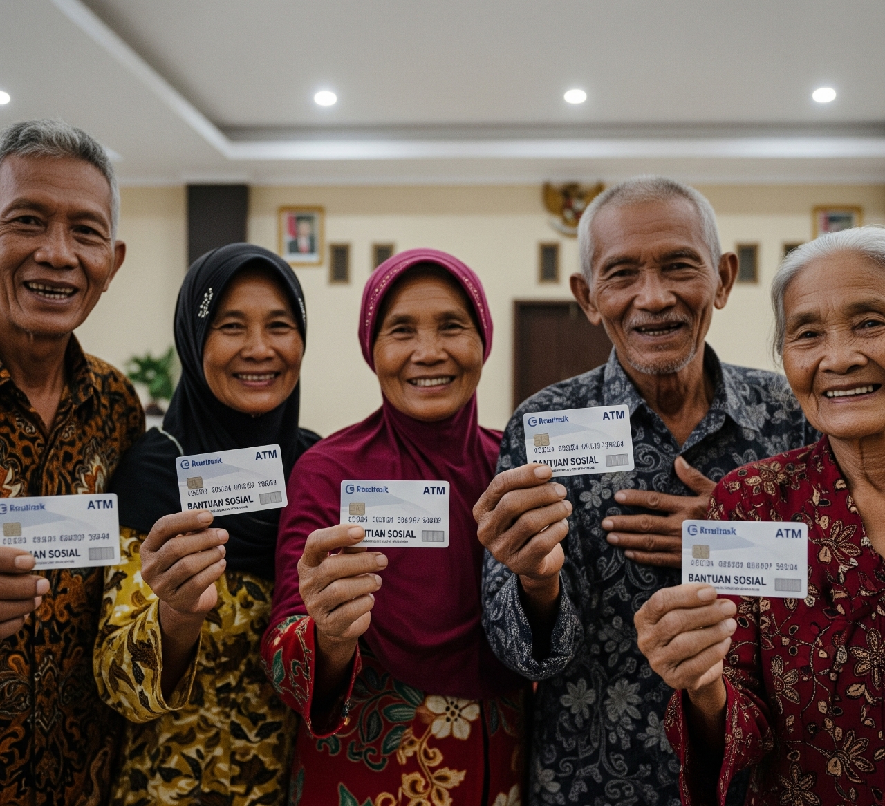 Senyum bahagia penerima bansos PKH dan BPNT kategori Lanjut Usia (Lansia)