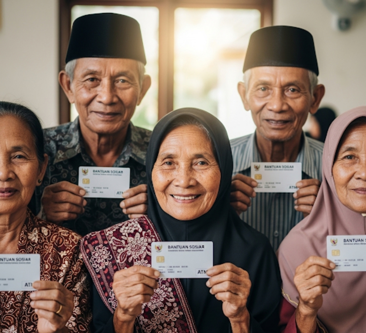 Senyum bahagia penerima bansos yang dikabarkan akan menerima seumur hidup