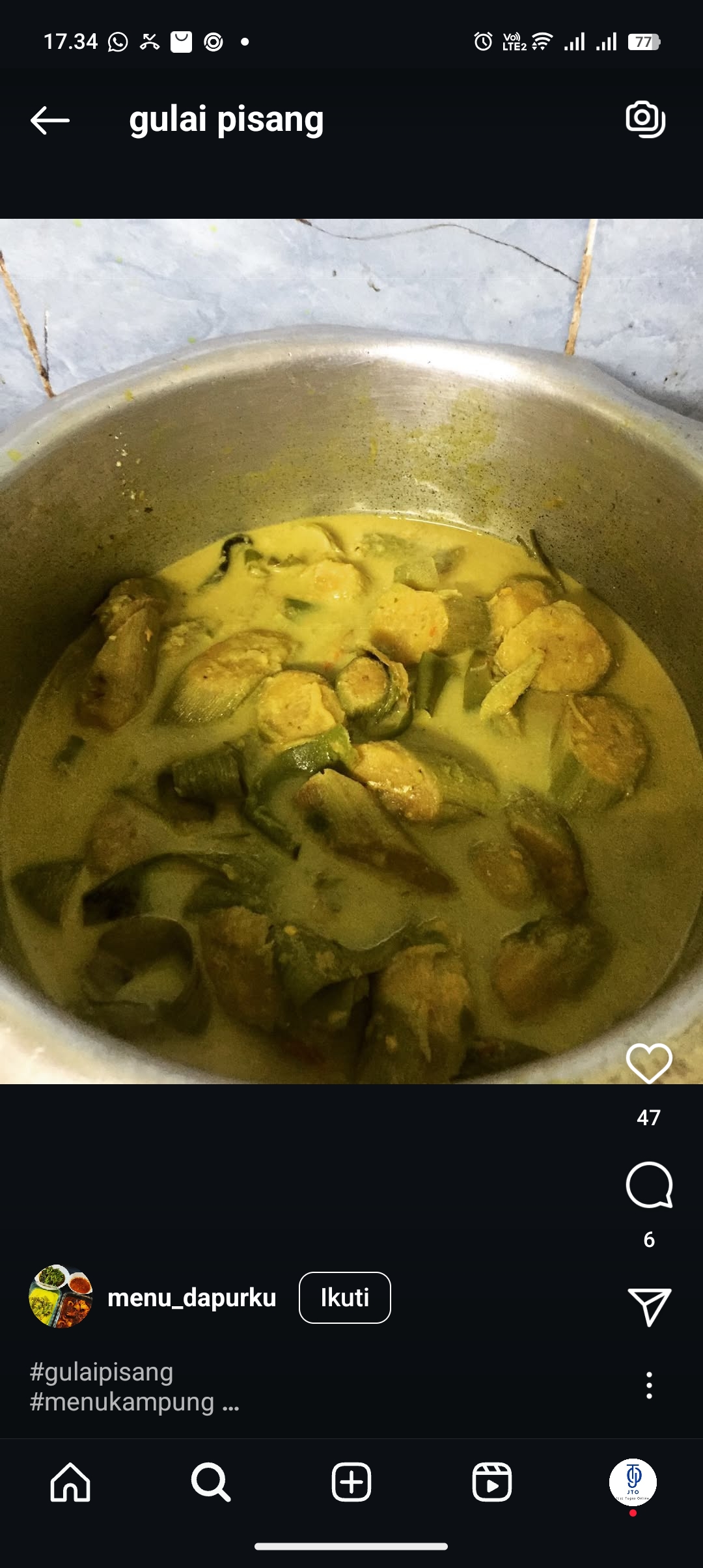 Gulai pisang yang super enak