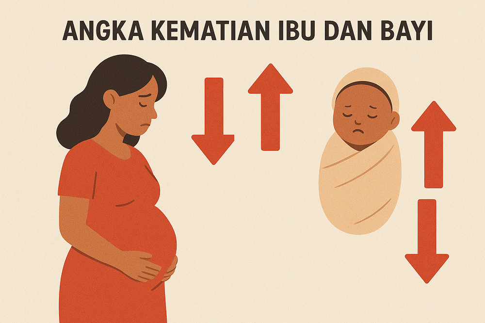 ilustrasi angka kematian ibu dan bayi