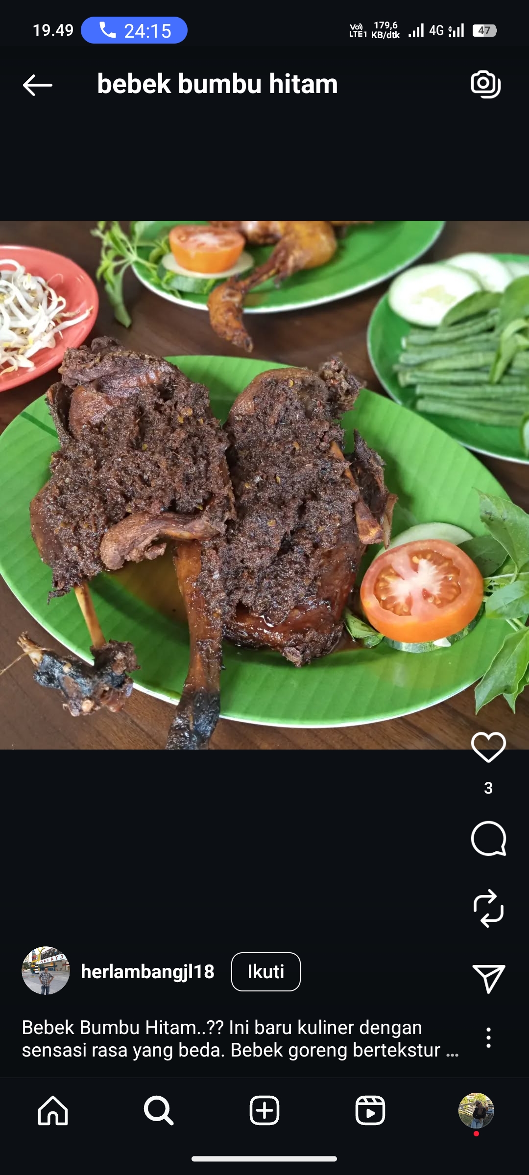 Bebek Bumbu Hitam