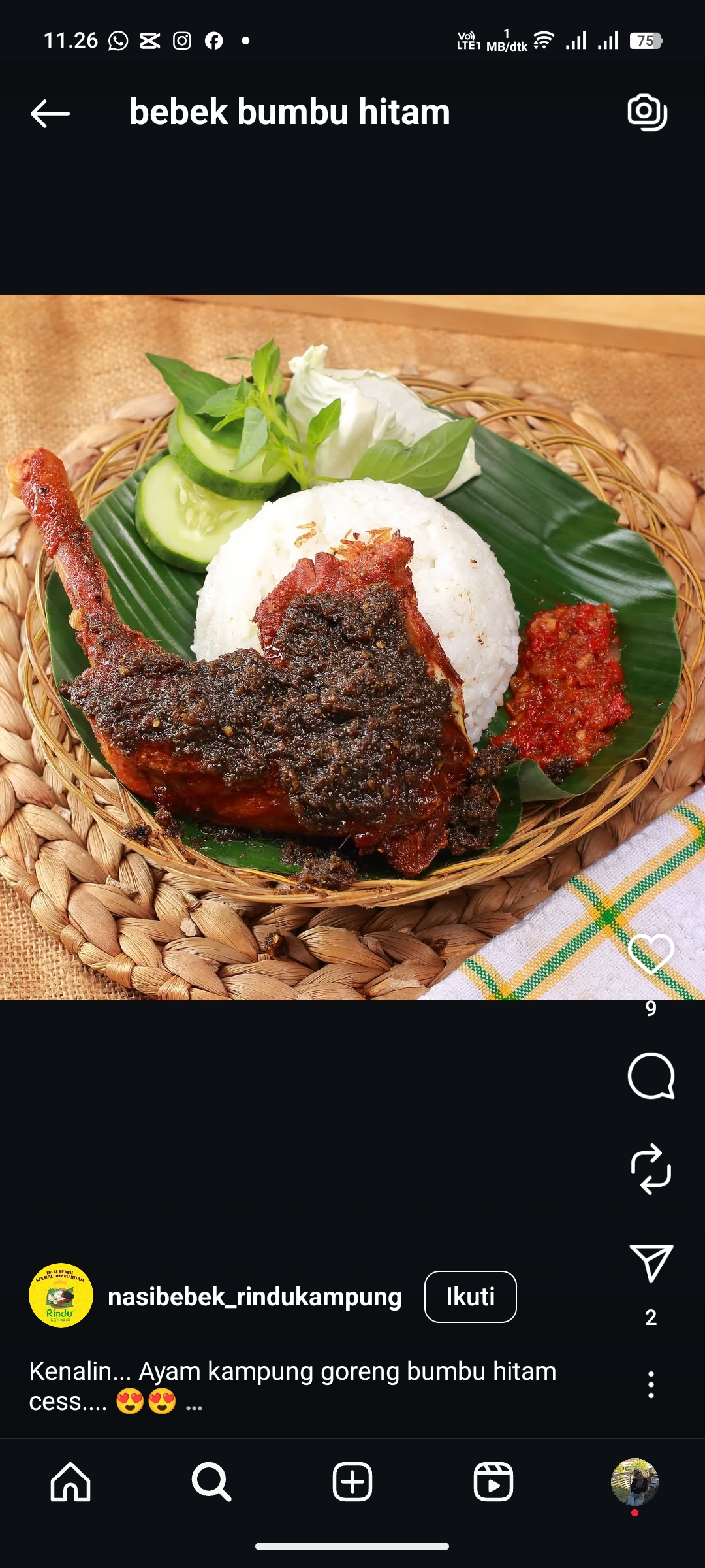 Bebek Bumbu Hitam Khas Madura