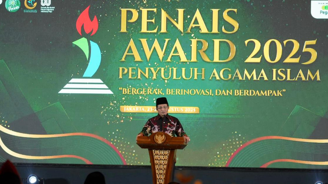 Menag Nasaruddin Umar memberikan apresiasi sekaligus arahan di ajang Penais Award 2025 di Jakarta