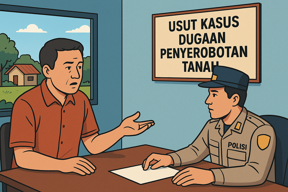 ilustrasi pemeriksaan polisi terkait penyerobotan tanah