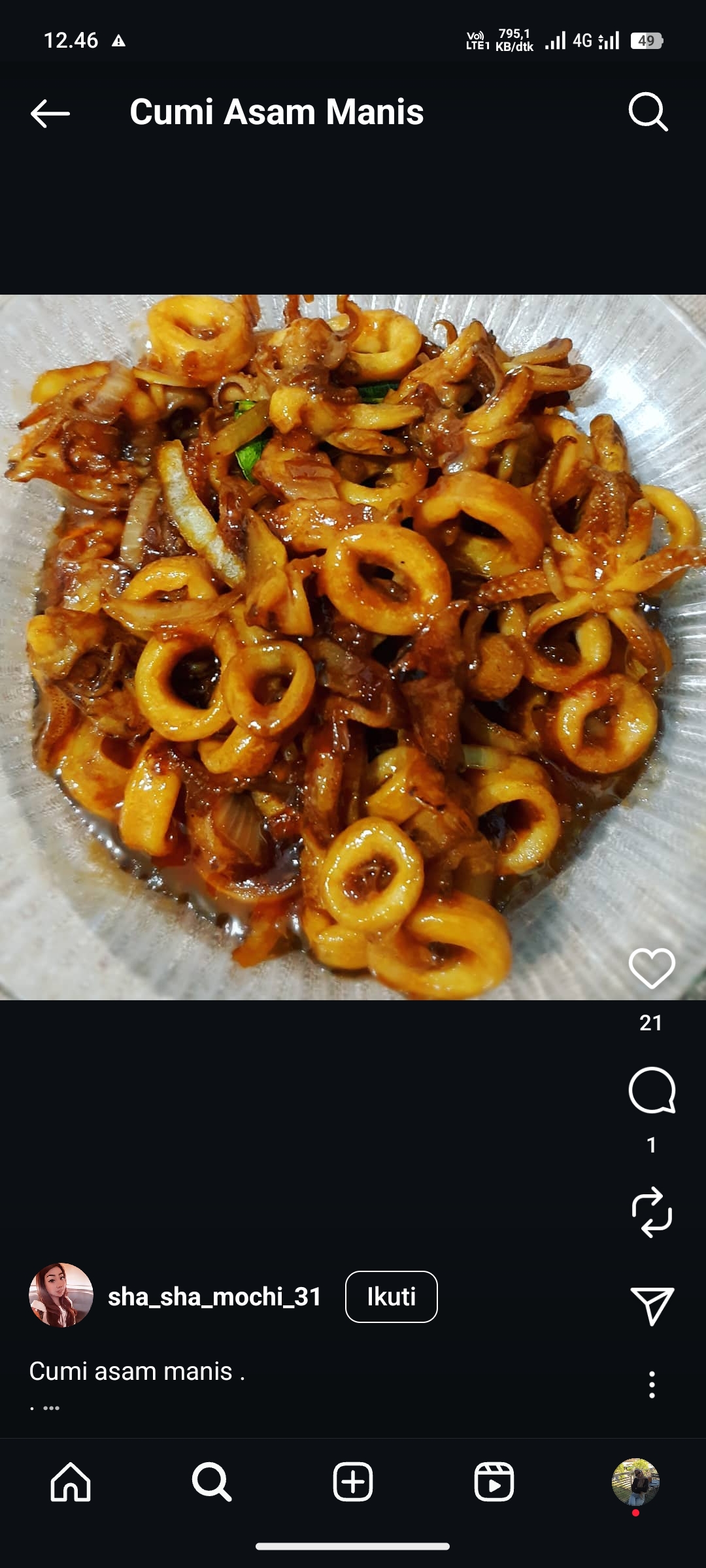 Cumi Asam Manis
