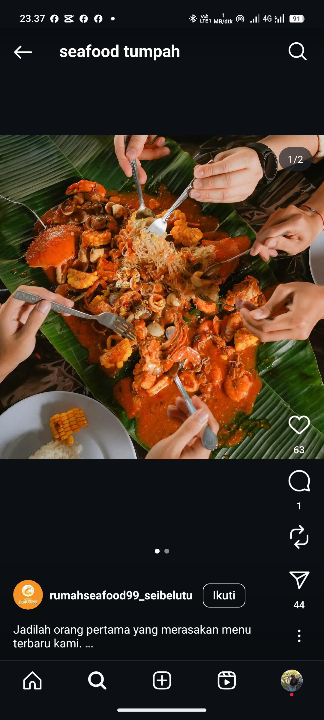 Ilustrasi Seafood Tumpah Asam Manis