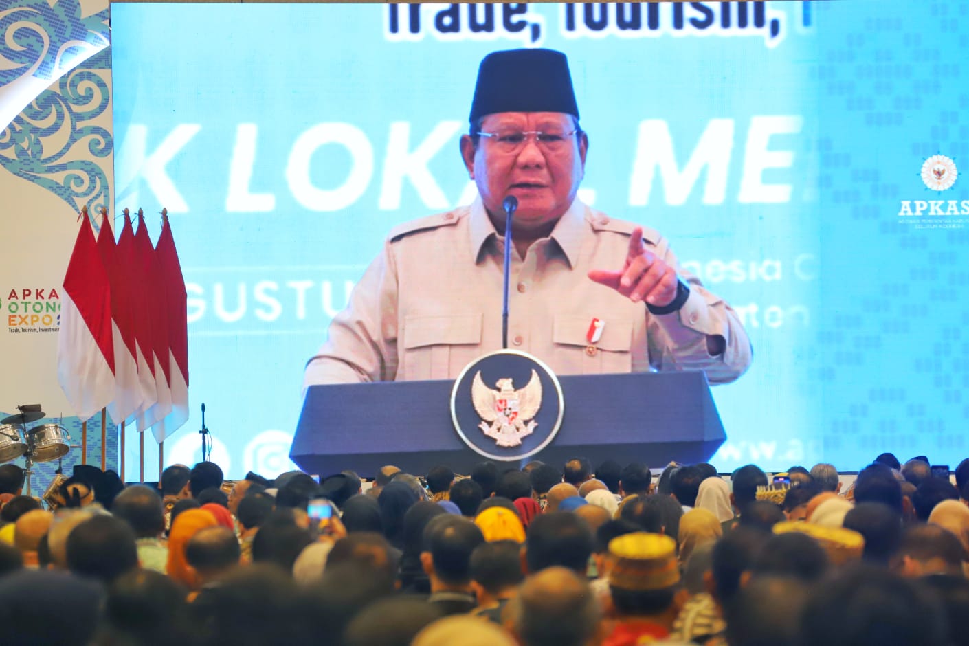 Foto Presiden Republik Indonesia Prabowo Subianto saat menghadiri acara Kemenpan RB.