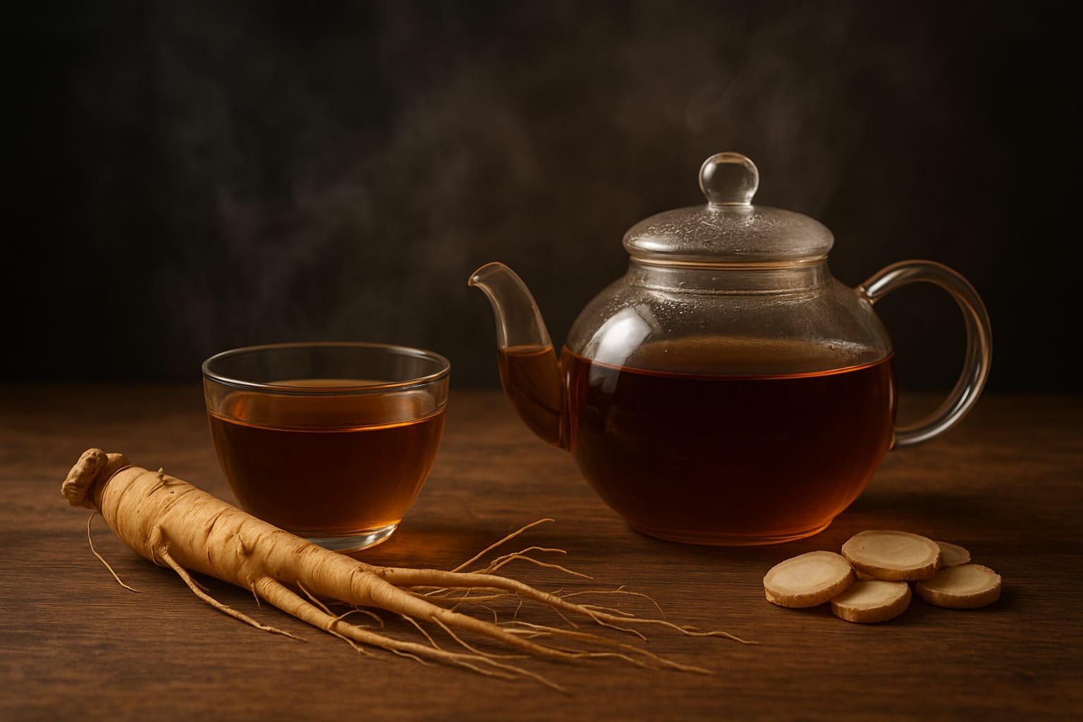 Ilustrasi gambar teh ginseng
