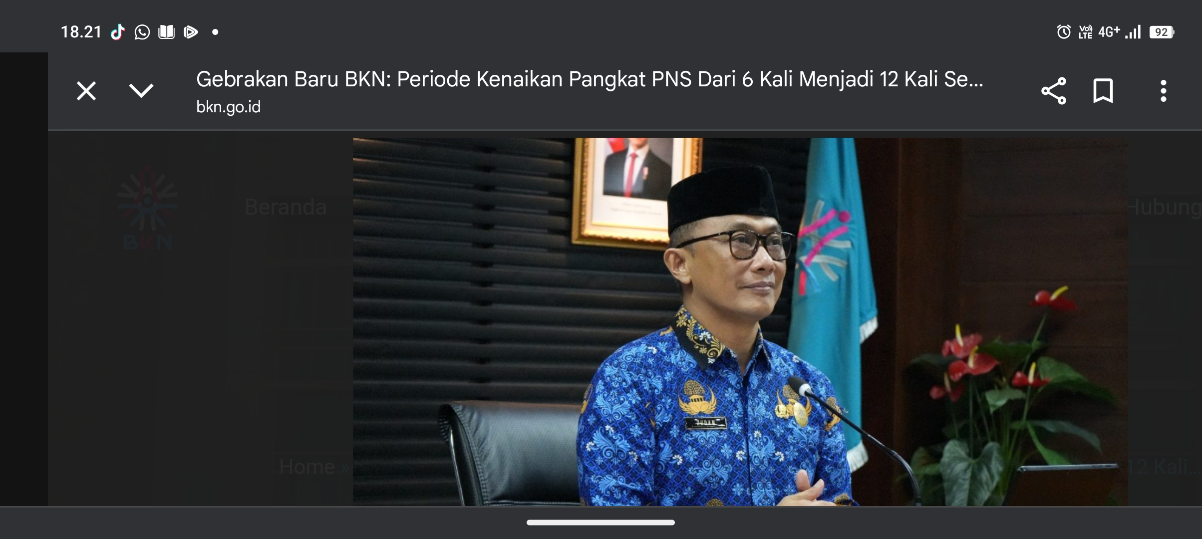 Kepala BKN dalam salah satu kegiatan yang berkaitan dengan CPNS dan PPPK.
