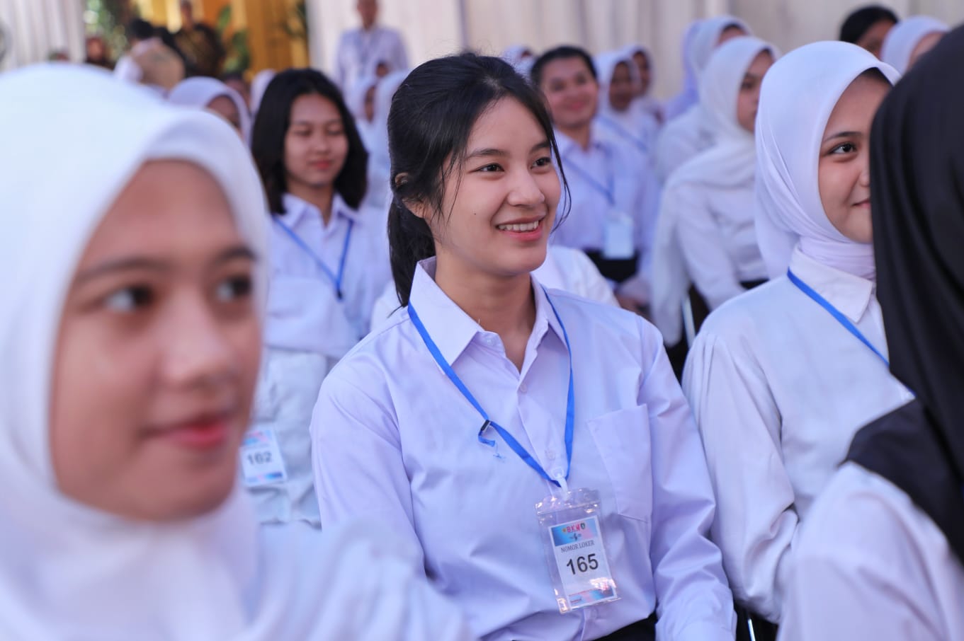 Senyum peserta CPNS saat bersiap melakukan tes SKD