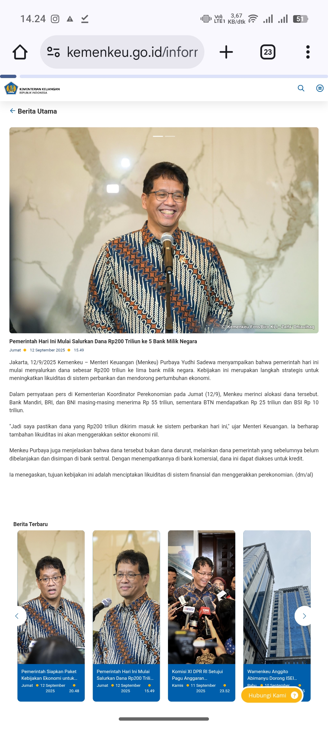 Menteri Keuangan Purbaya Yudhi Sadewa menegaskan bahwa RAPBN 2026 sudah menyiapkan anggaran khusus untuk pengadaan pegawai baru