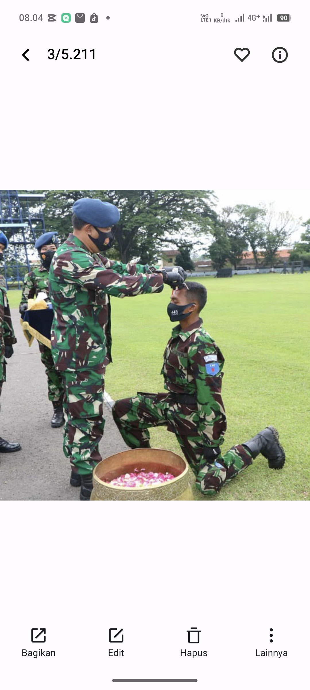 Foto kegiatan penerimaan prajurit TNI
