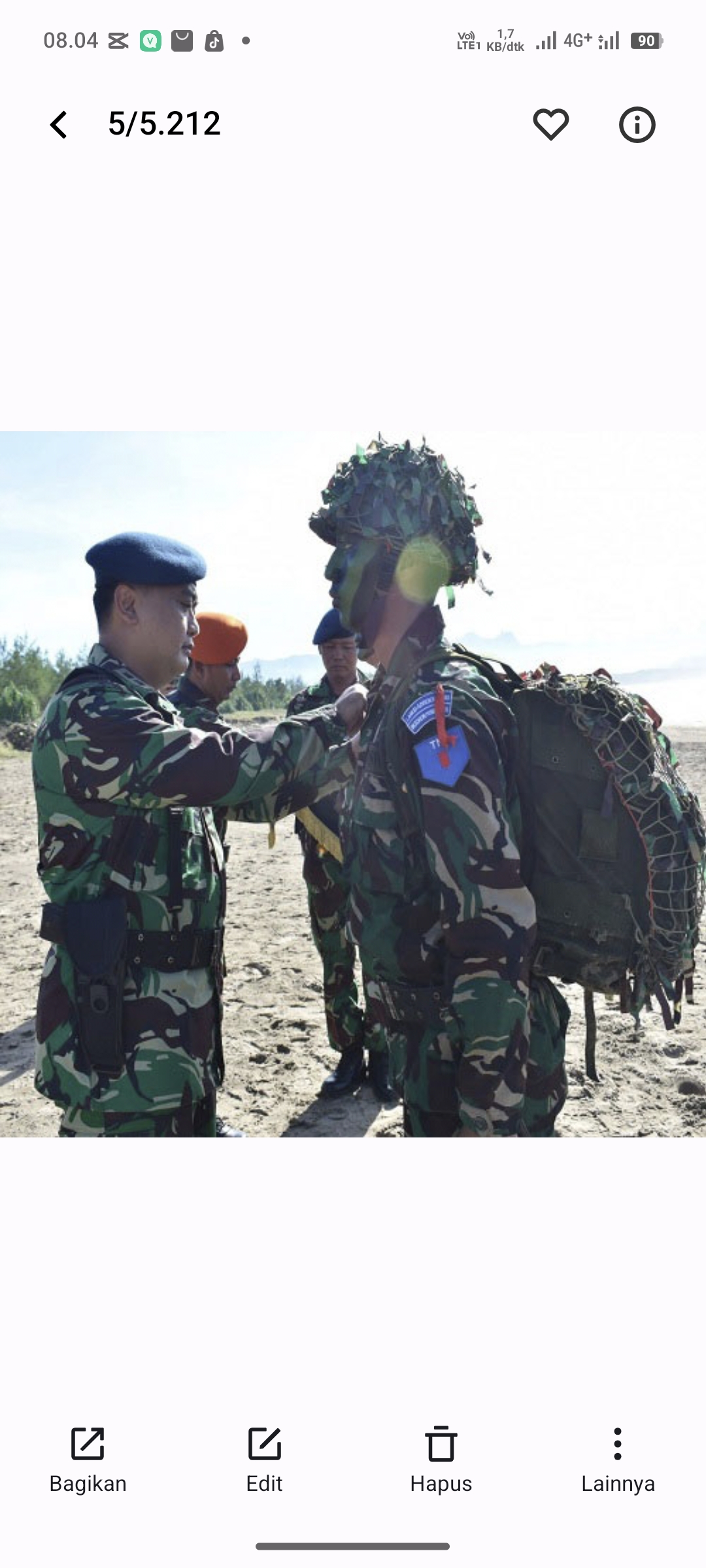 Foto kegiatan penerimaan prajurit TNI