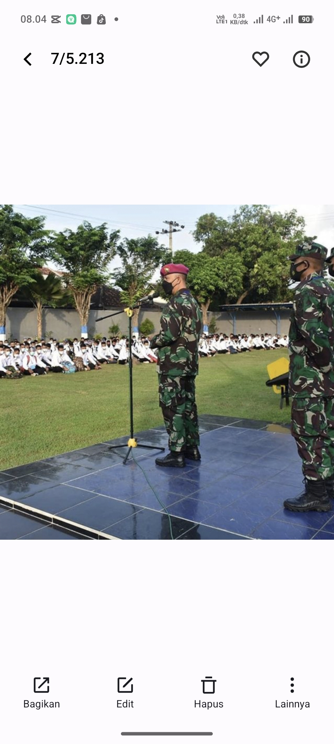 Foto kegiatan penerimaan prajurit TNI