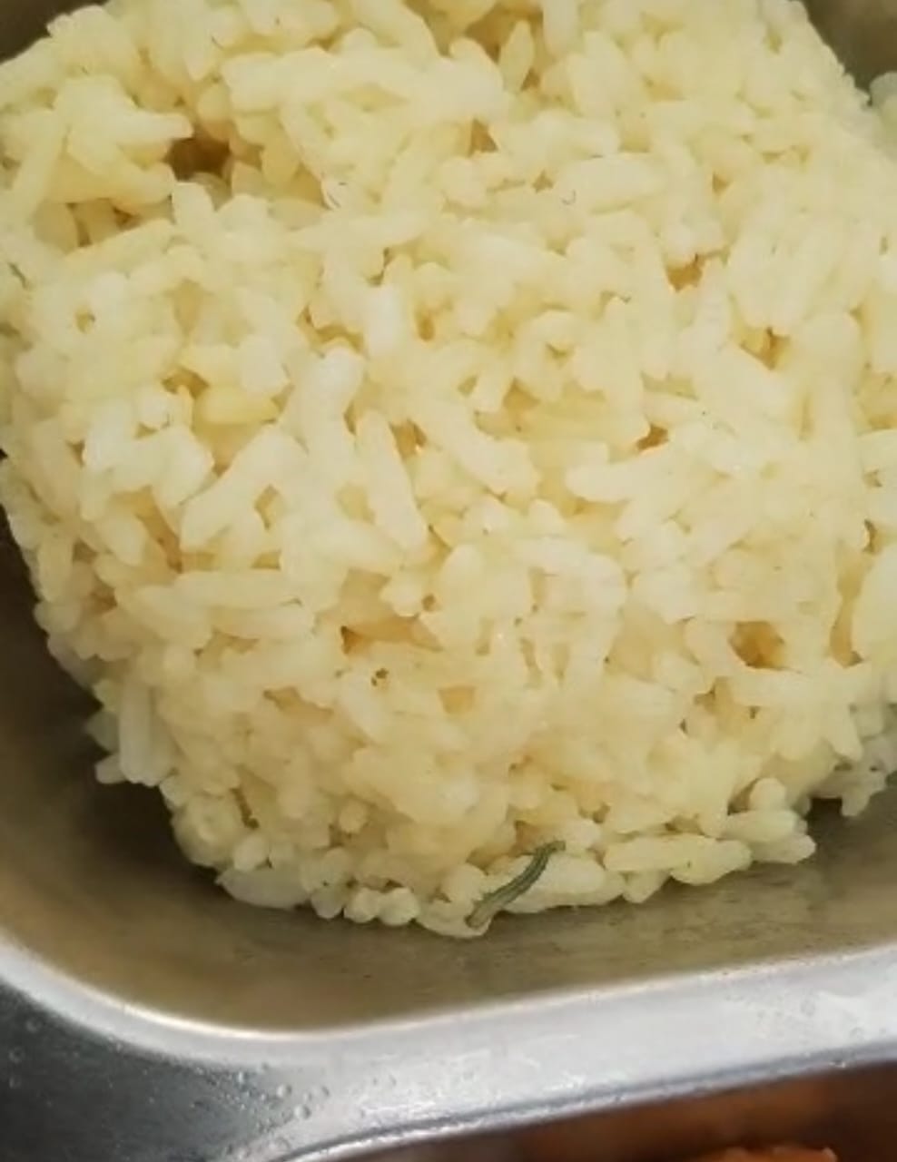BERULAT: Menu makanan yang didistribusikan ke SD Negeri Bumianyar 1, Kecamatan Tanjungbumi, Bangkalan, ditemukan ulat.