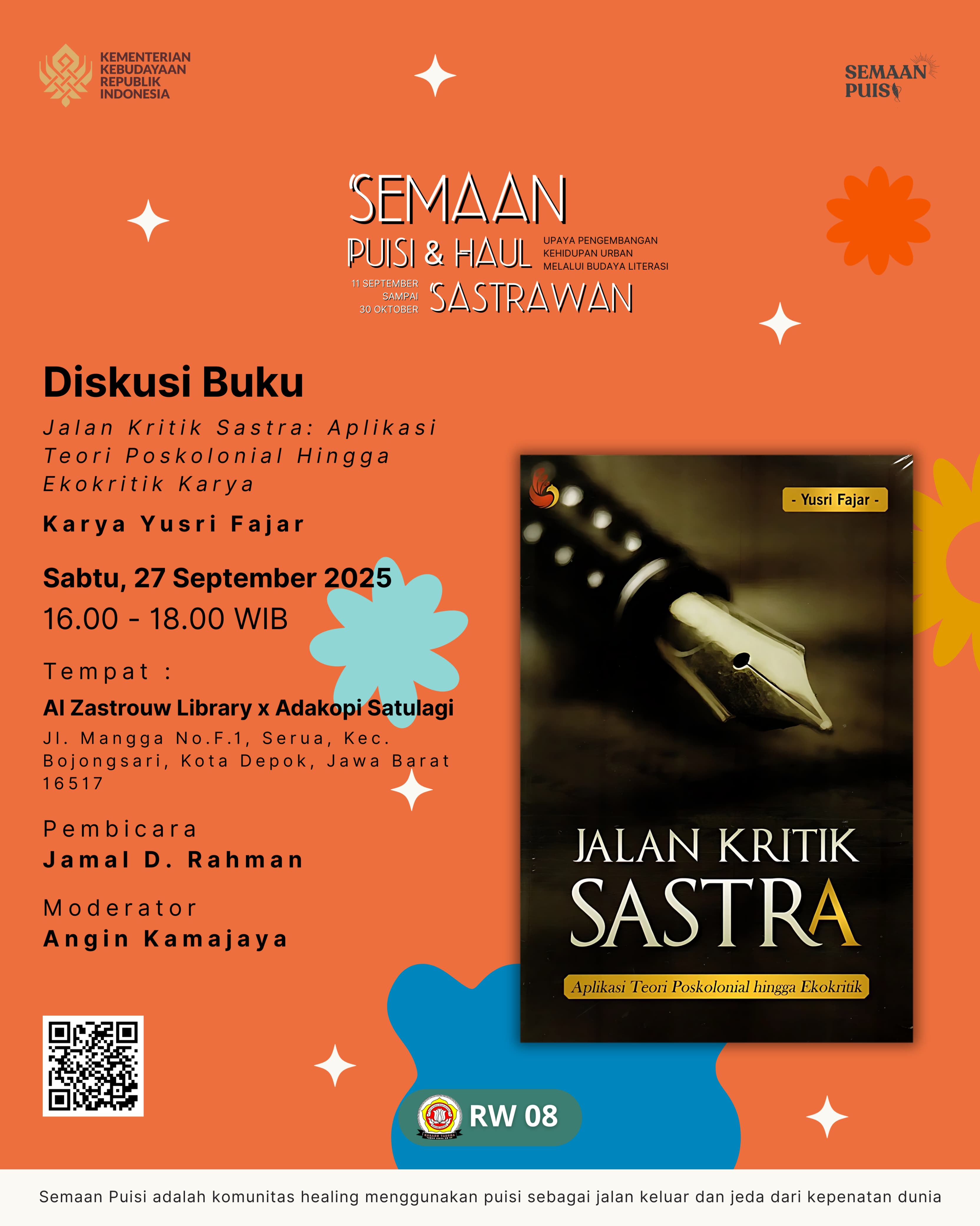 Poster acara Semaan Puisi dan Haul Sastrawan