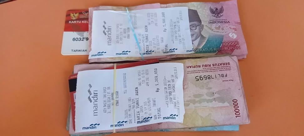 Potret uang bansos yang sudah dicairkan melalui rekening