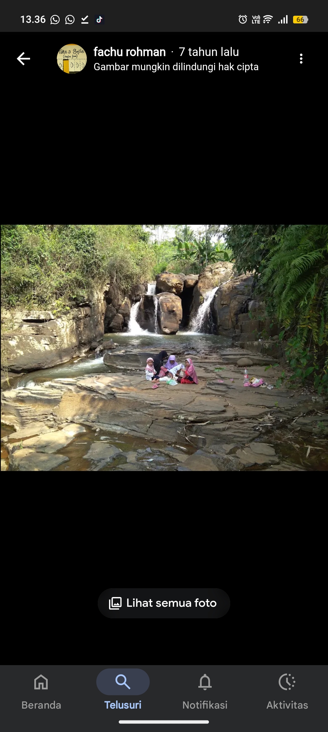 Menikmati piknik di Curug Gombong