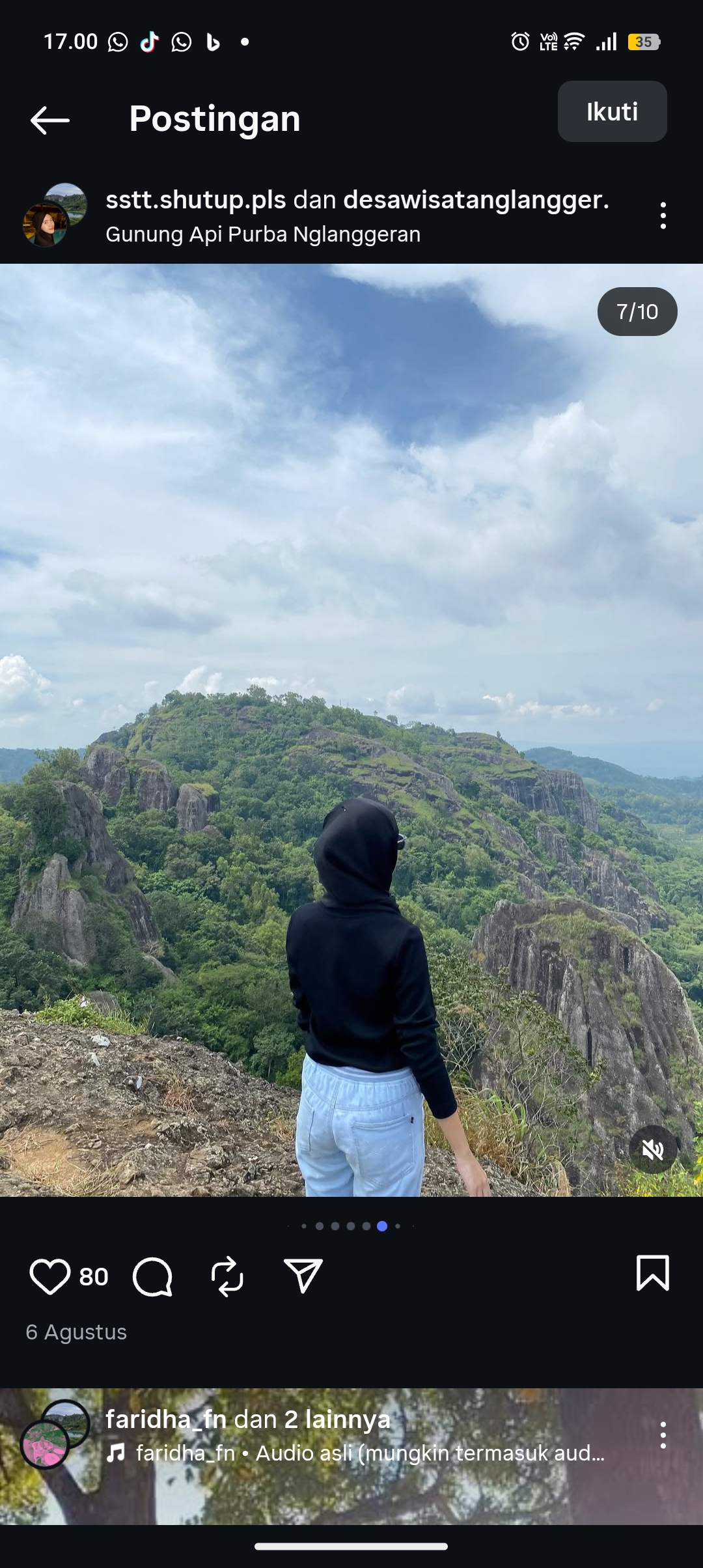 Salah satu pemandangan indah di Desa Nglanggeran