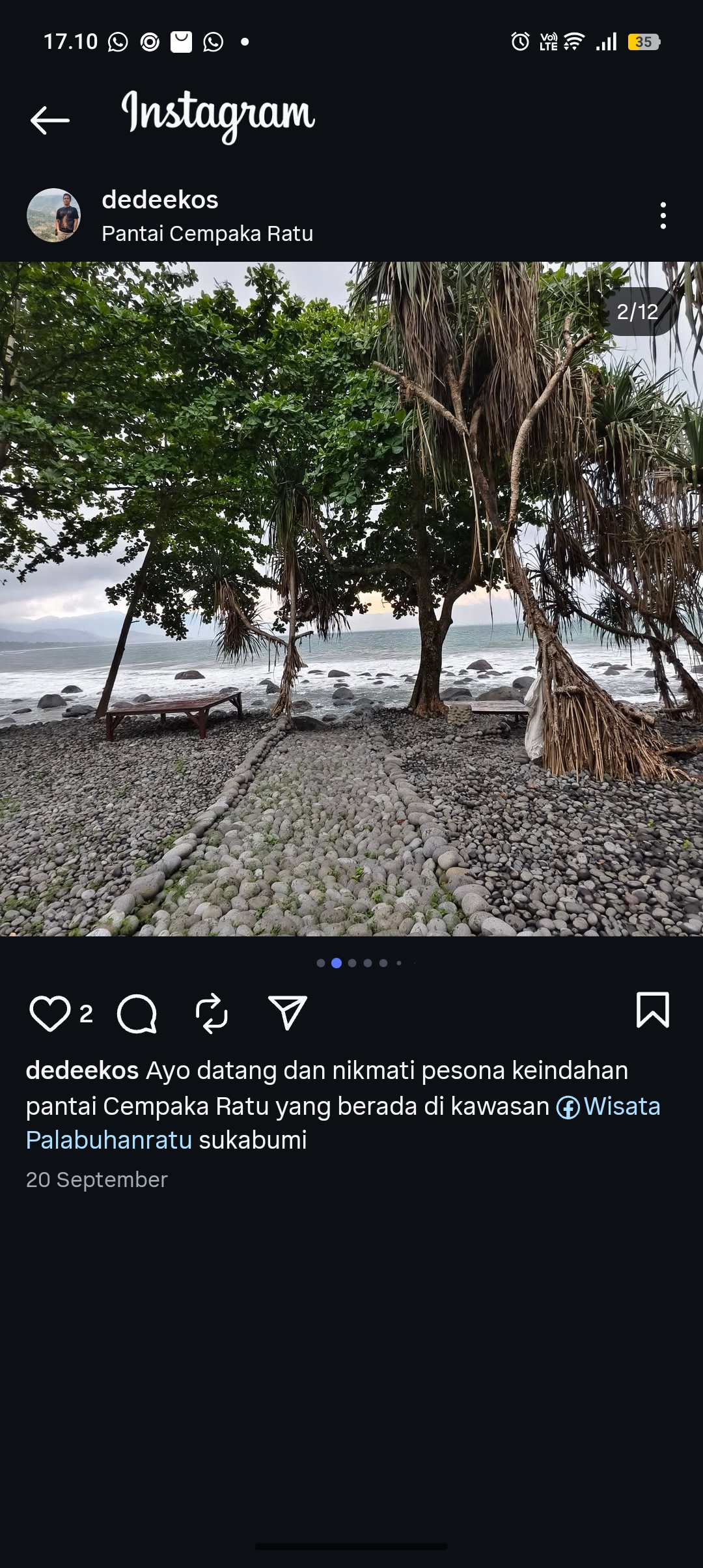 Pantai Cempaka Ratu Sukabumi yang punya nuansa unik