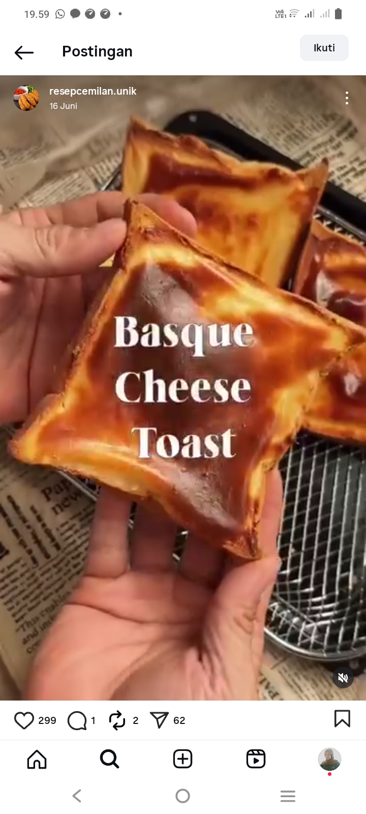 Rahasia kelezatan Basque Cheese Toast terletak pada campuran krim keju, gula, telur, dan sedikit vanilla.