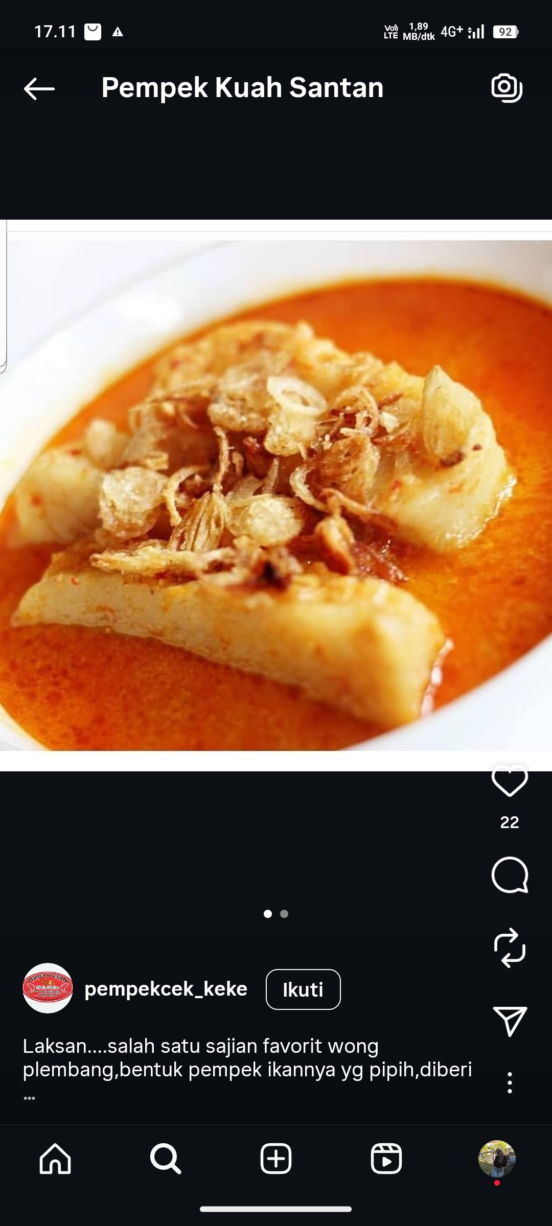Pempek Kuah Santan