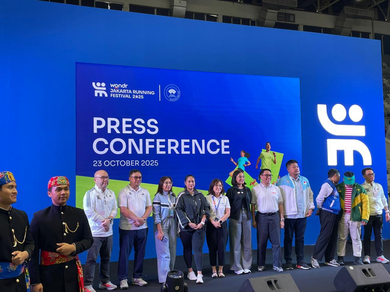 KONFERENSI PERS: BNI ikut serta dalam mengkampanyekan gerakan sehat dengan kegiatan Wondr Jakarta Running Festival 2025.