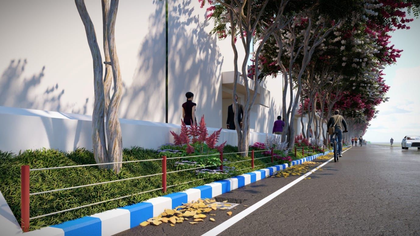 MENARIK: Desain gambar rehabilitasi trotoar di ruas Jalan Diponegoro Kecamatan Kota Sumenep.